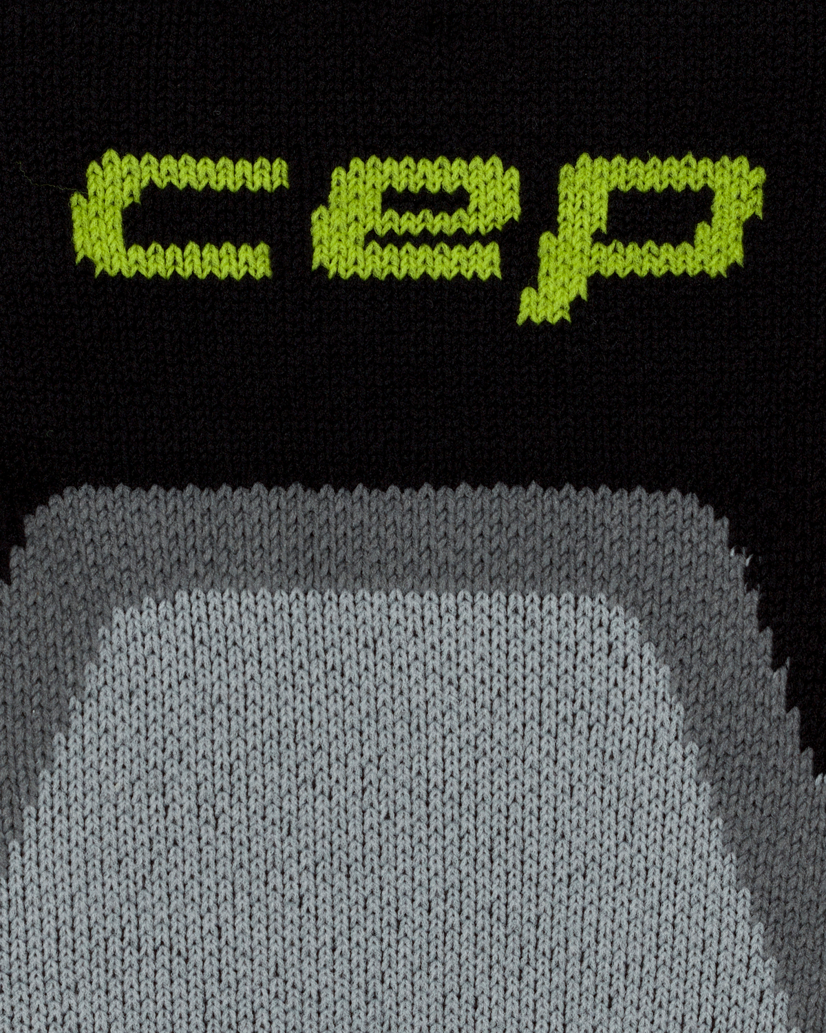 Core Run Cushion Mid Cut Compression Socks, Black, close-up detail