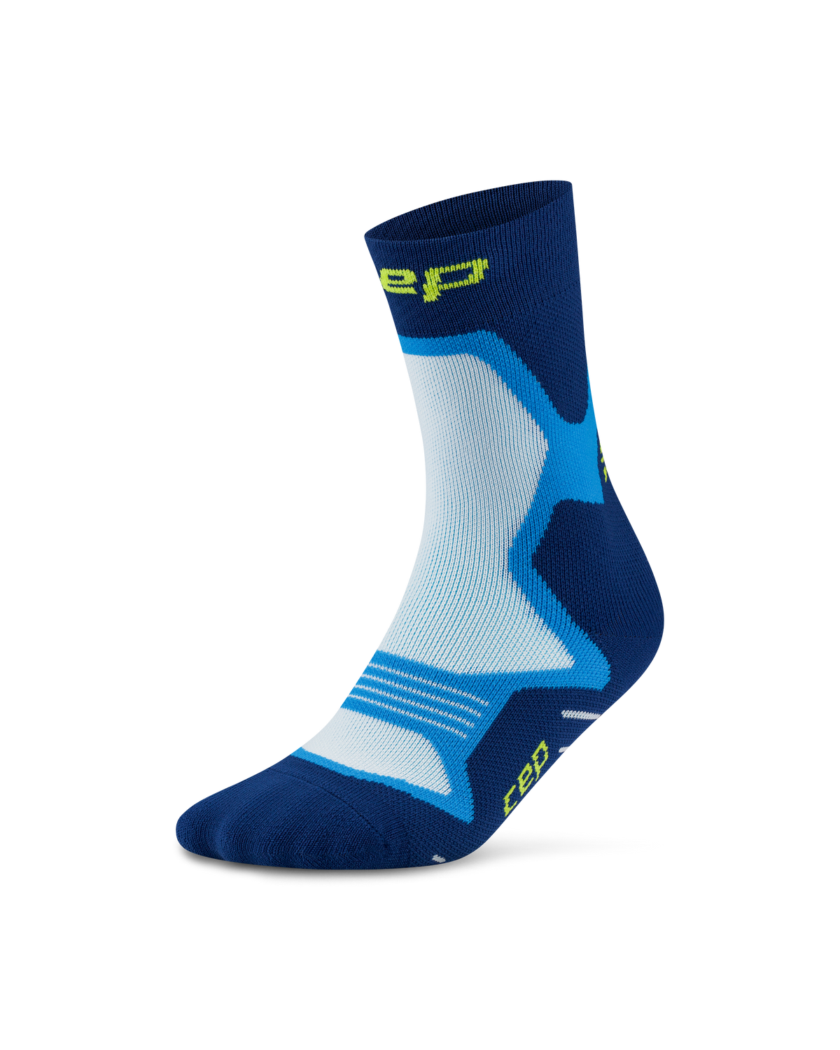 Core Run Cushion Mid Cut Compression Socks, Blue