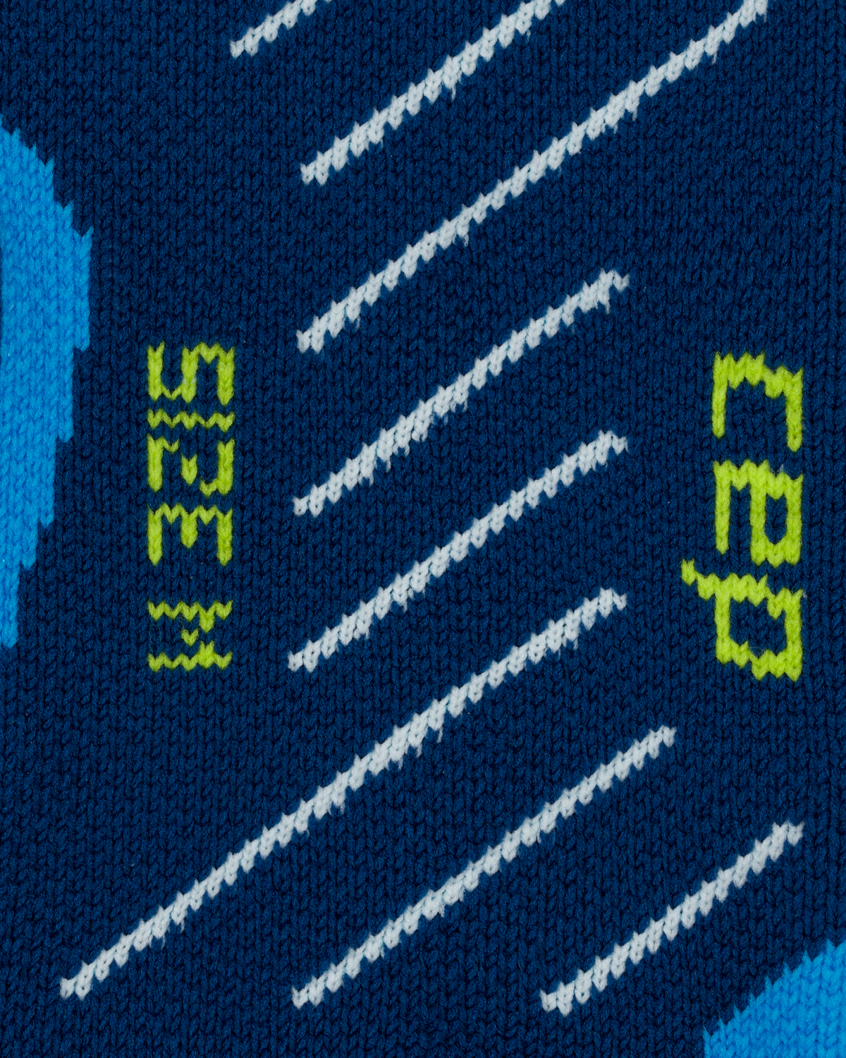 Core Run Cushion Mid Cut Compression Socks, Blue, close-up detail