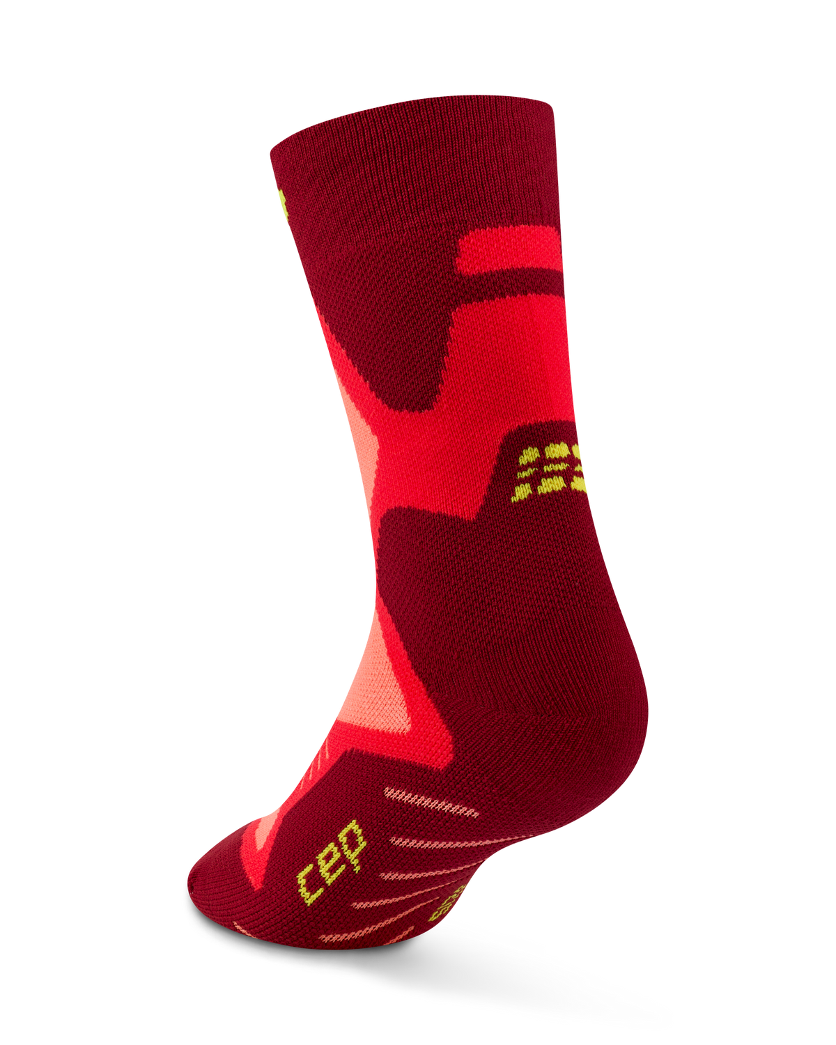Core Run Cushion Mid Cut Compression Socks, Red