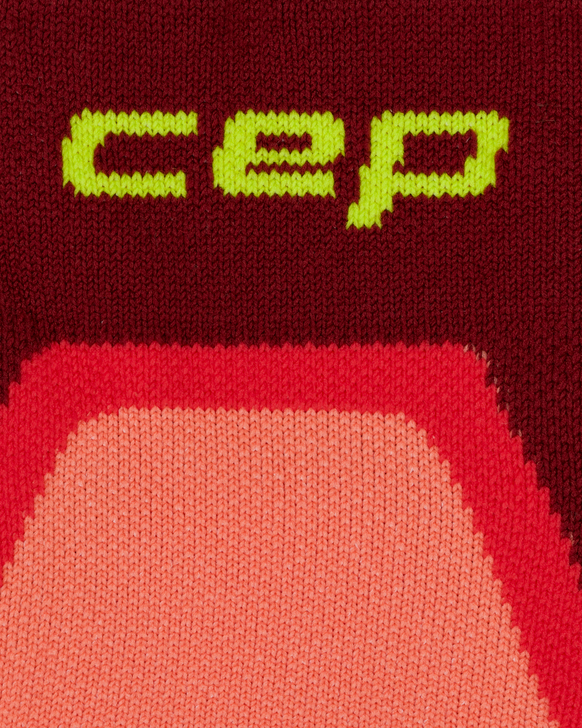 Core Run Cushion Mid Cut Compression Socks, Red, close-up detail