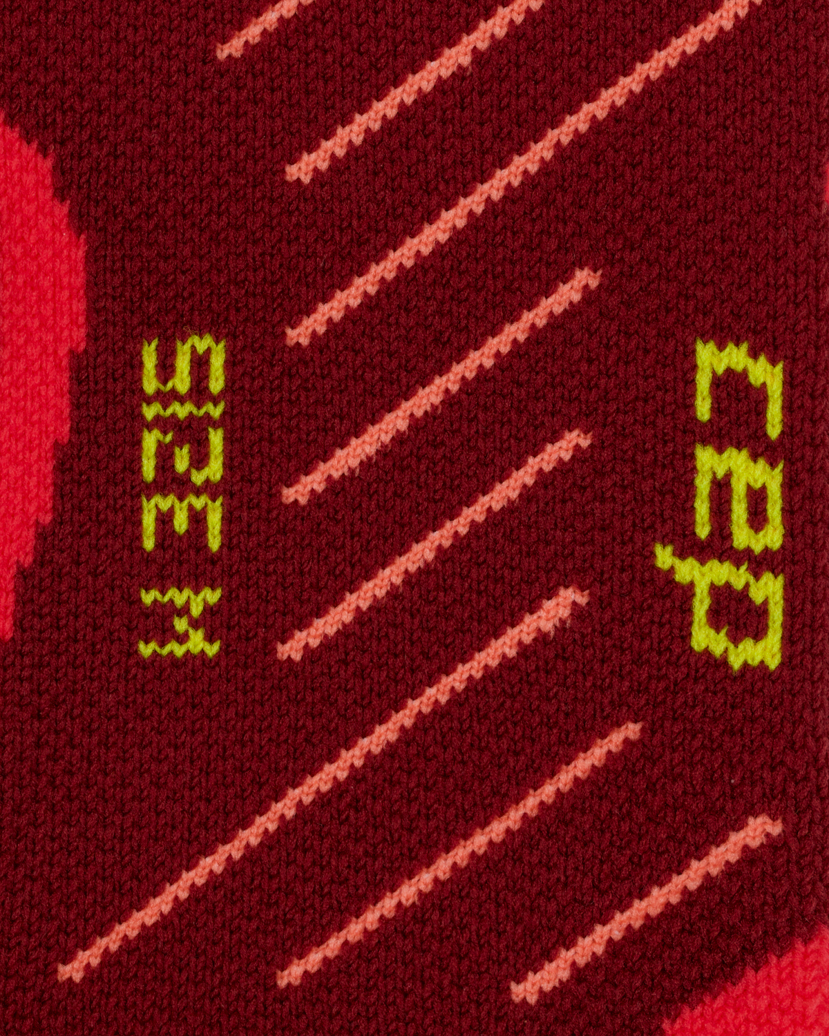 Core Run Cushion Mid Cut Compression Socks, Red, close-up detail