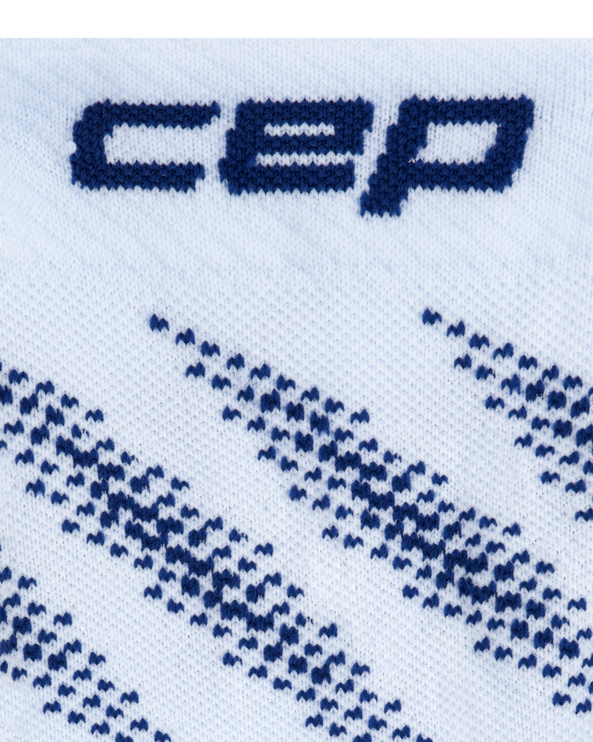 Core Run Elliptic Mid Cut Compression Socks, Light Blue/Blue, close-up detail