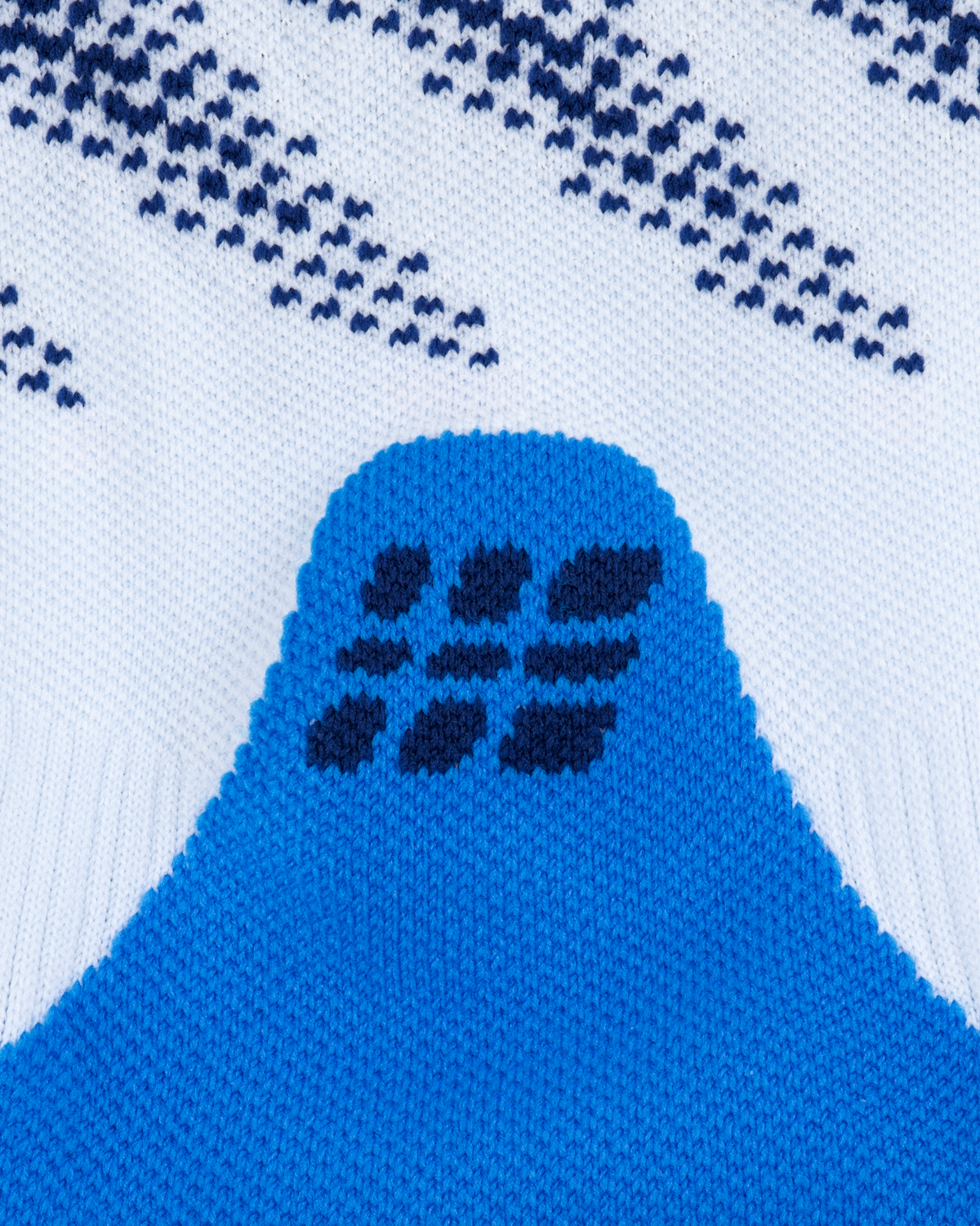Core Run Elliptic Mid Cut Compression Socks, Light Blue/Blue, close-up detail