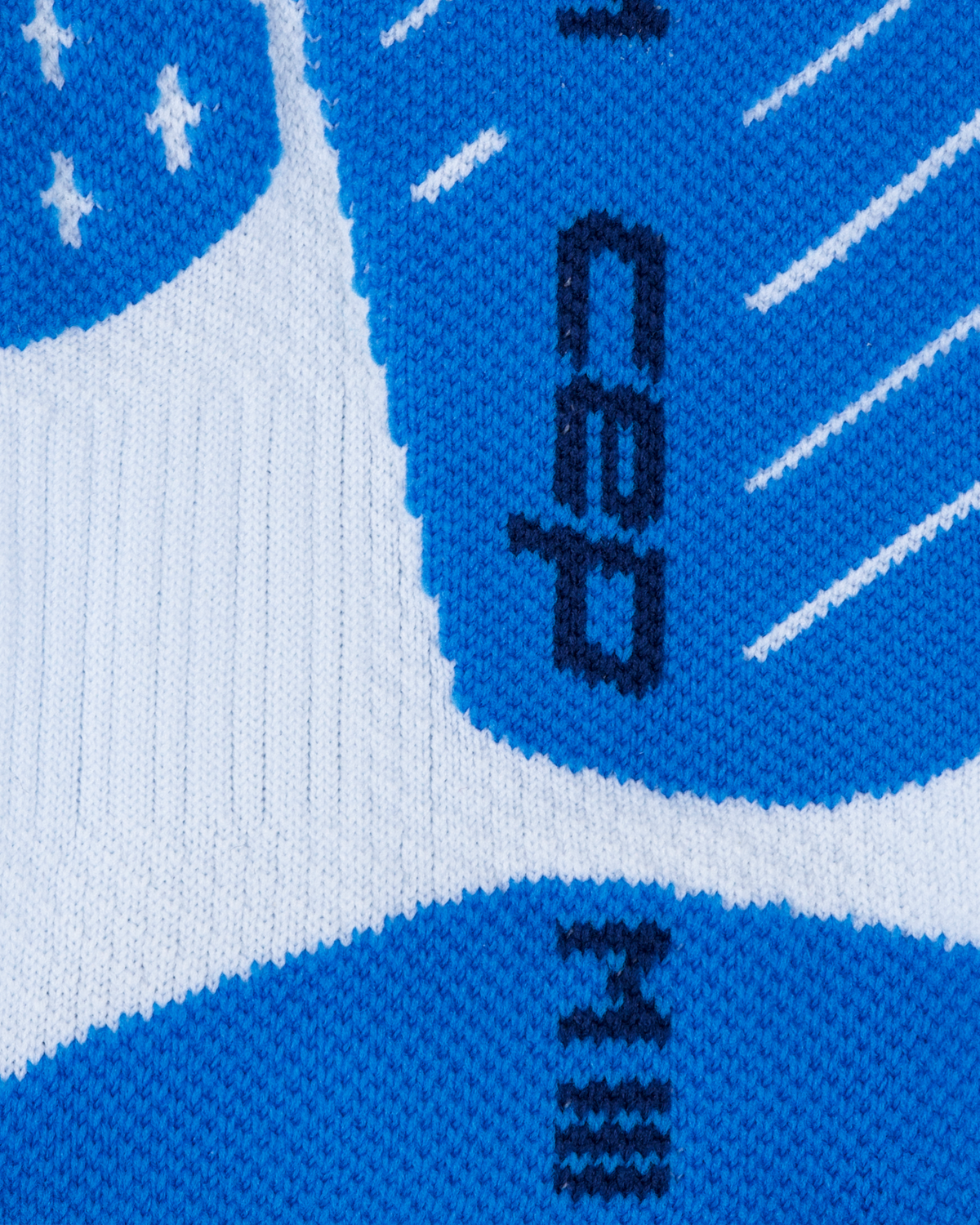 Core Run Elliptic Mid Cut Compression Socks, Light Blue/Blue, close-up detail