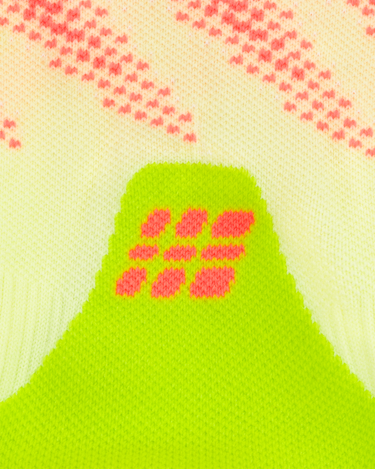 Core Run Elliptic Mid Cut Compression Socks, Lime/Neon Coral, close-up detail