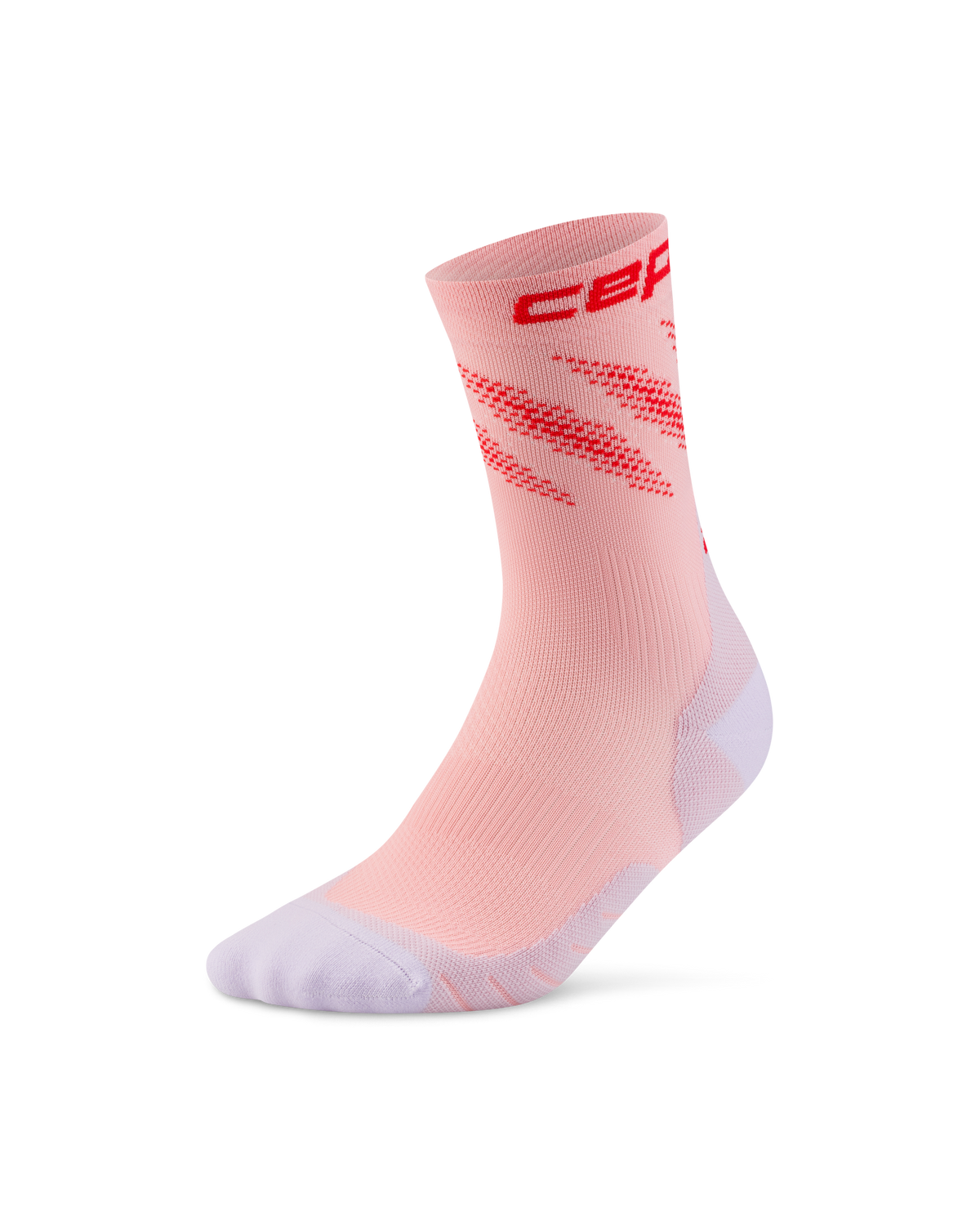Core Run Elliptic Mid Cut Compression Socks, Pink/Red