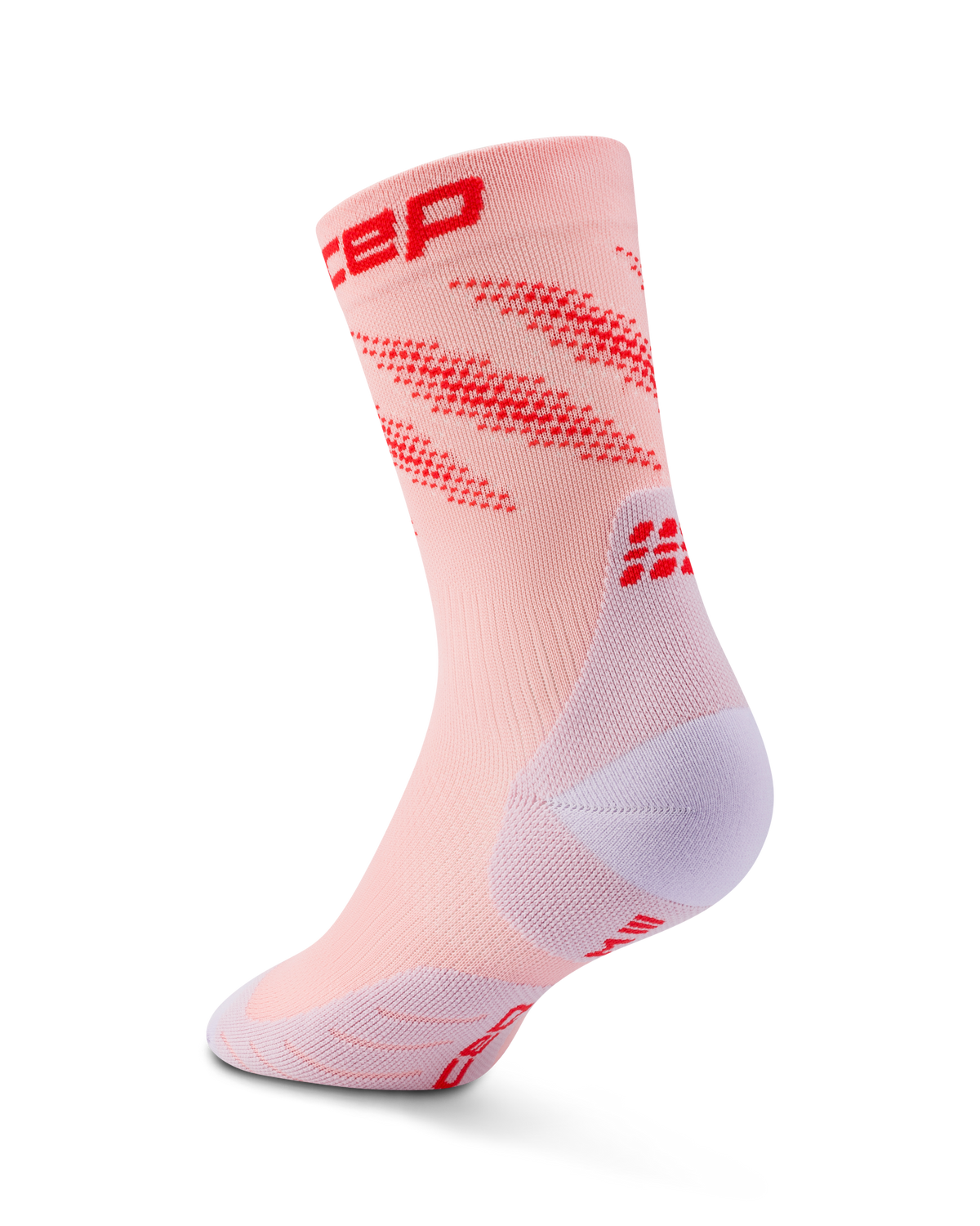 Core Run Elliptic Mid Cut Compression Socks, Pink/Red
