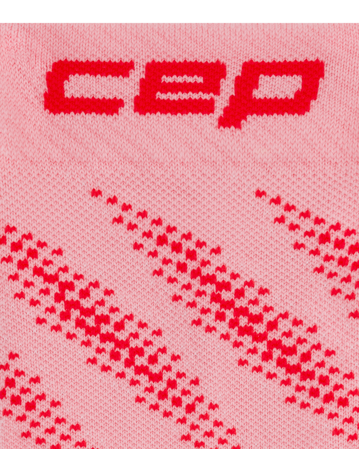 Core Run Elliptic Mid Cut Compression Socks, Pink/Red, close-up detail