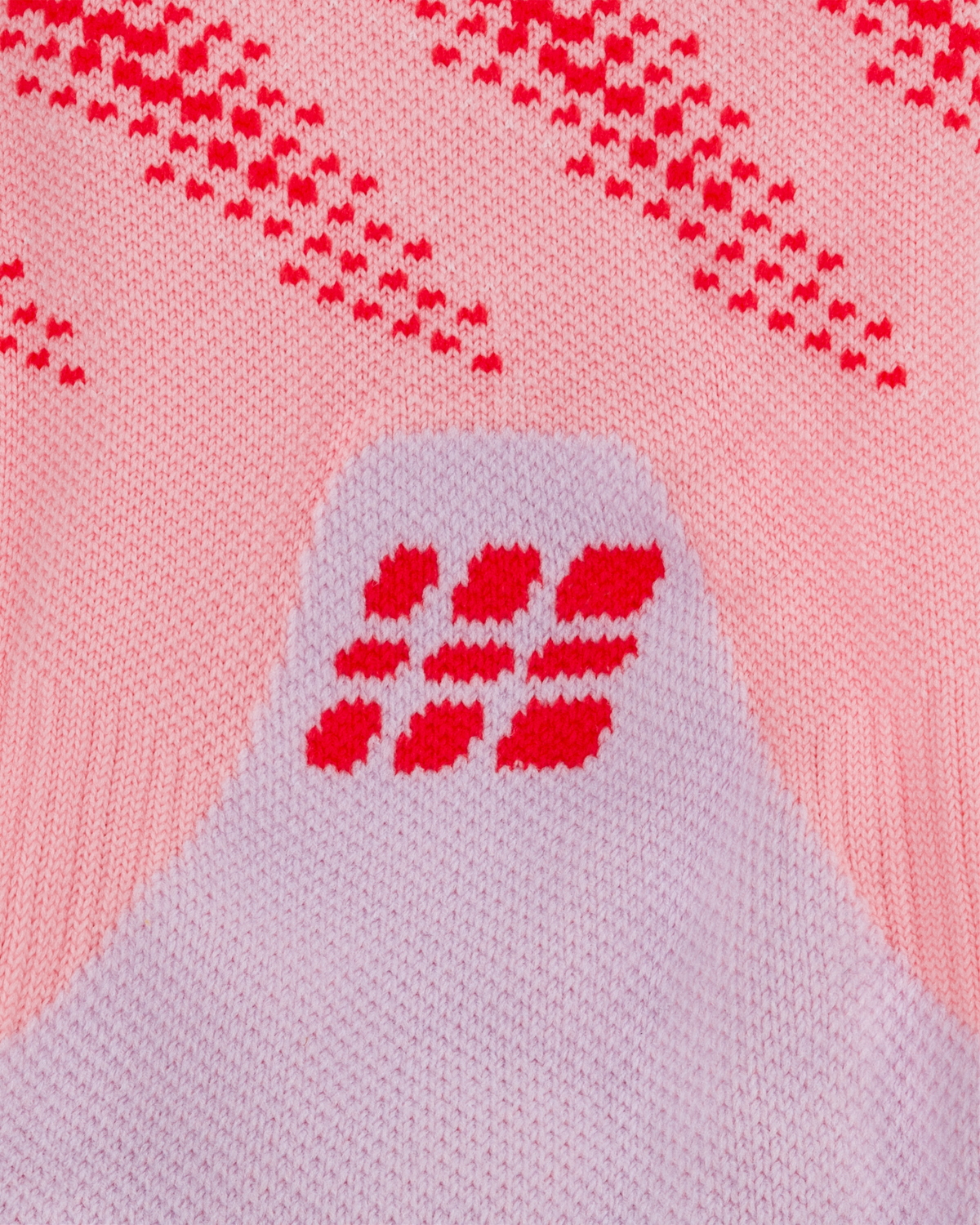 Core Run Elliptic Mid Cut Compression Socks, Pink/Red, close-up detail