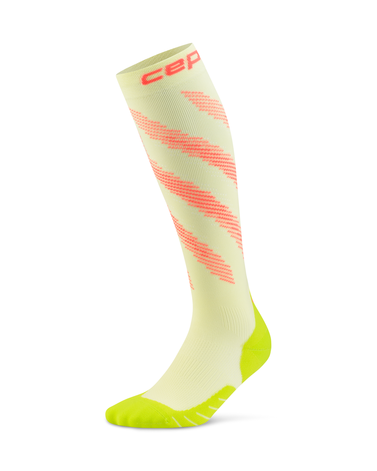 Core Run Elliptic Tall Compression Socks, Men, Lime/Neon Coral