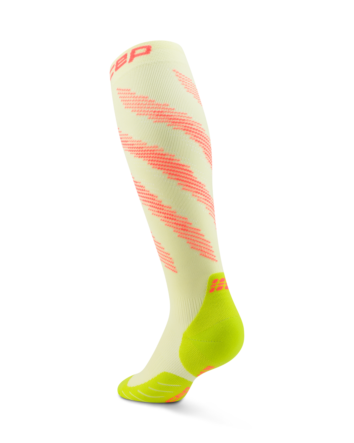 Core Run Elliptic Tall Compression Socks, Men, Lime/Neon Coral
