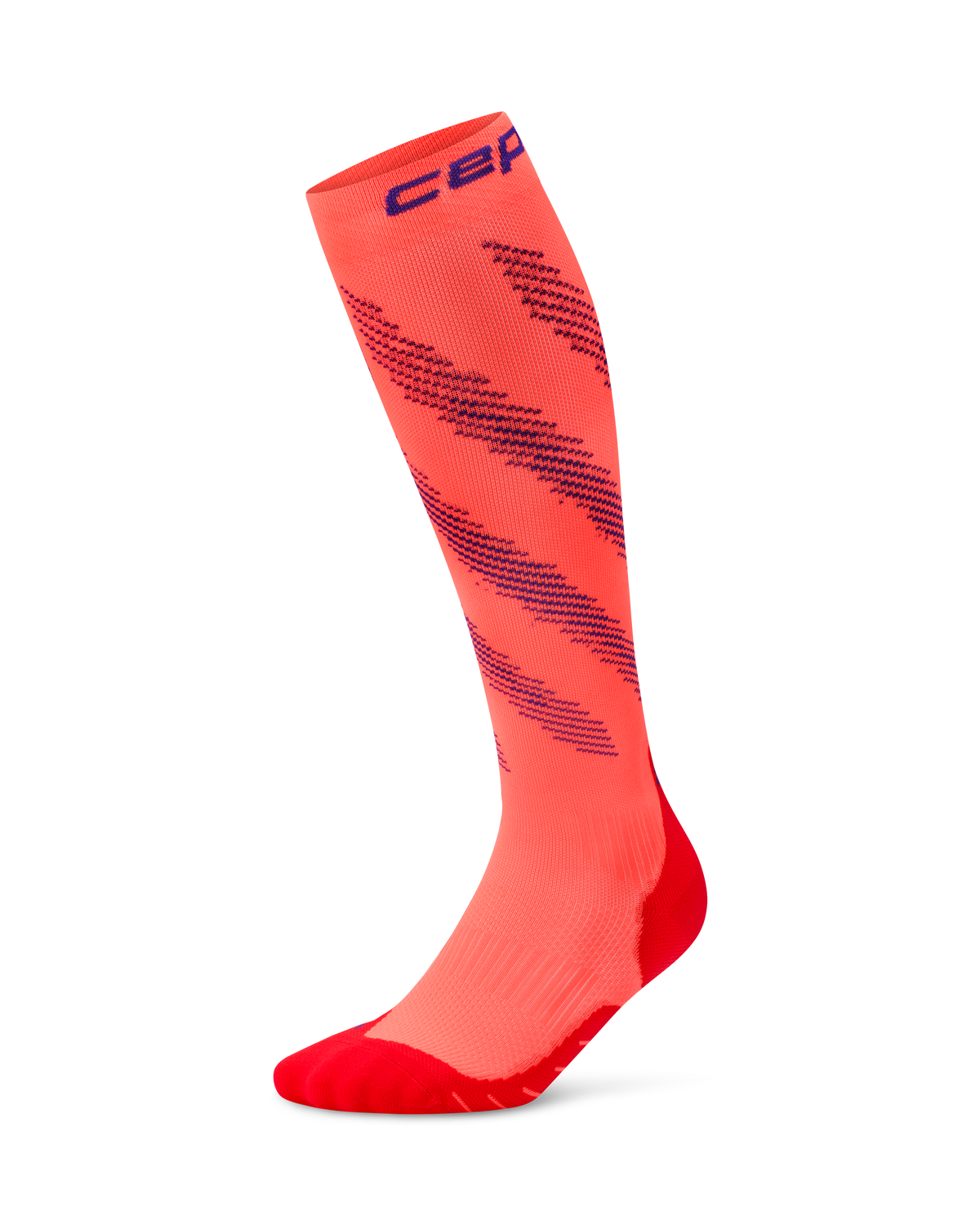 Core Run Elliptic Tall Compression Socks, Men, Neon Coral/Purple
