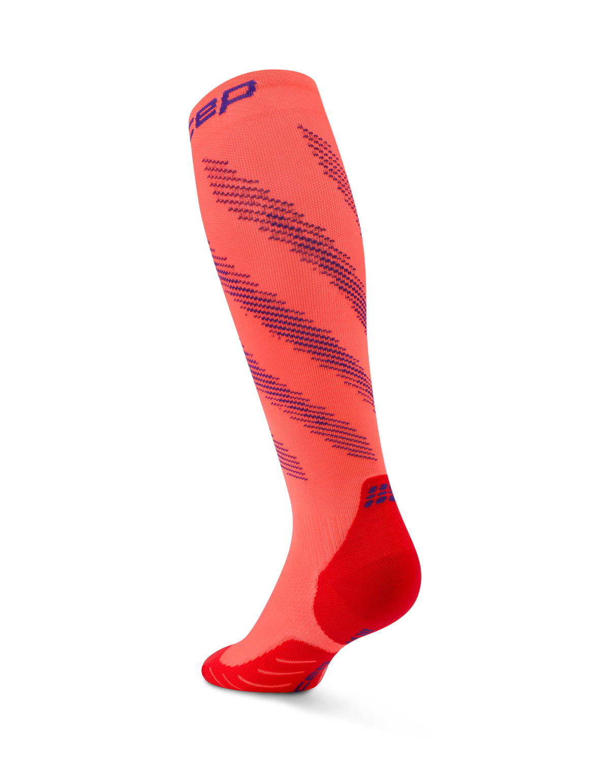Core Run Elliptic Tall Compression Socks, Men, Neon Coral/Purple