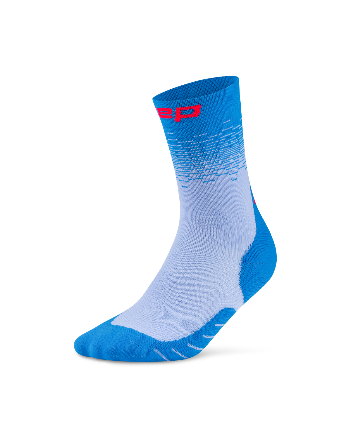 Core Run Fade Mid Cut Compression Socks, Blue/Pink Fade