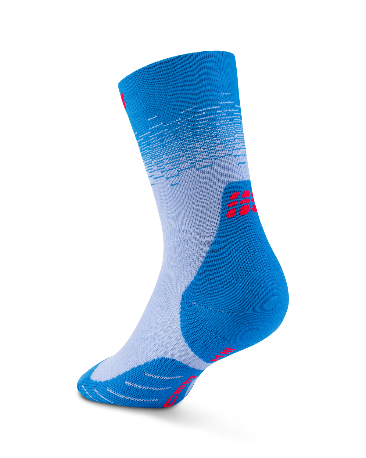 Core Run Fade Mid Cut Compression Socks, Blue/Pink Fade