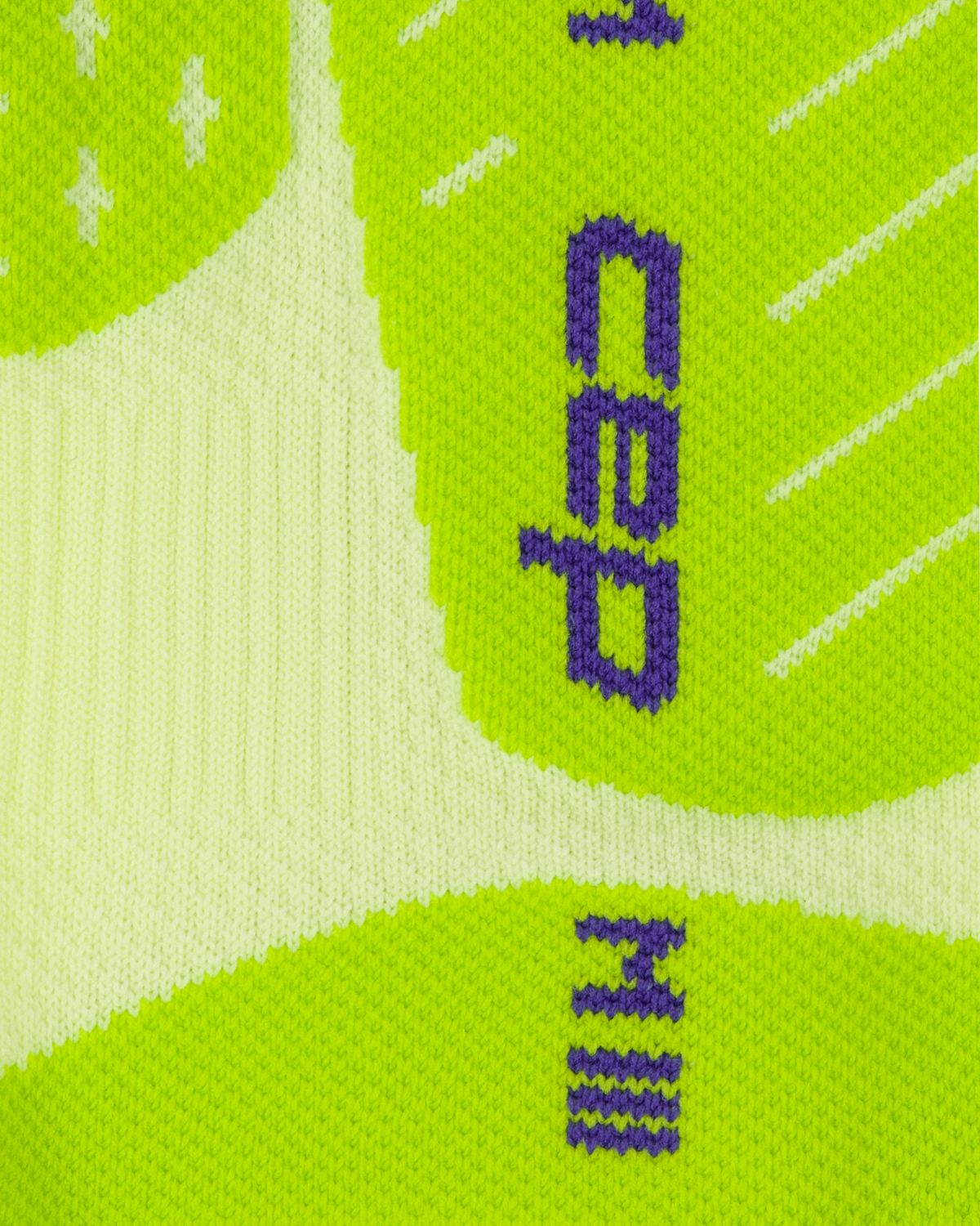 Core Run Fade Mid Cut Compression Socks, Lime/Blue Fade, close-up detail