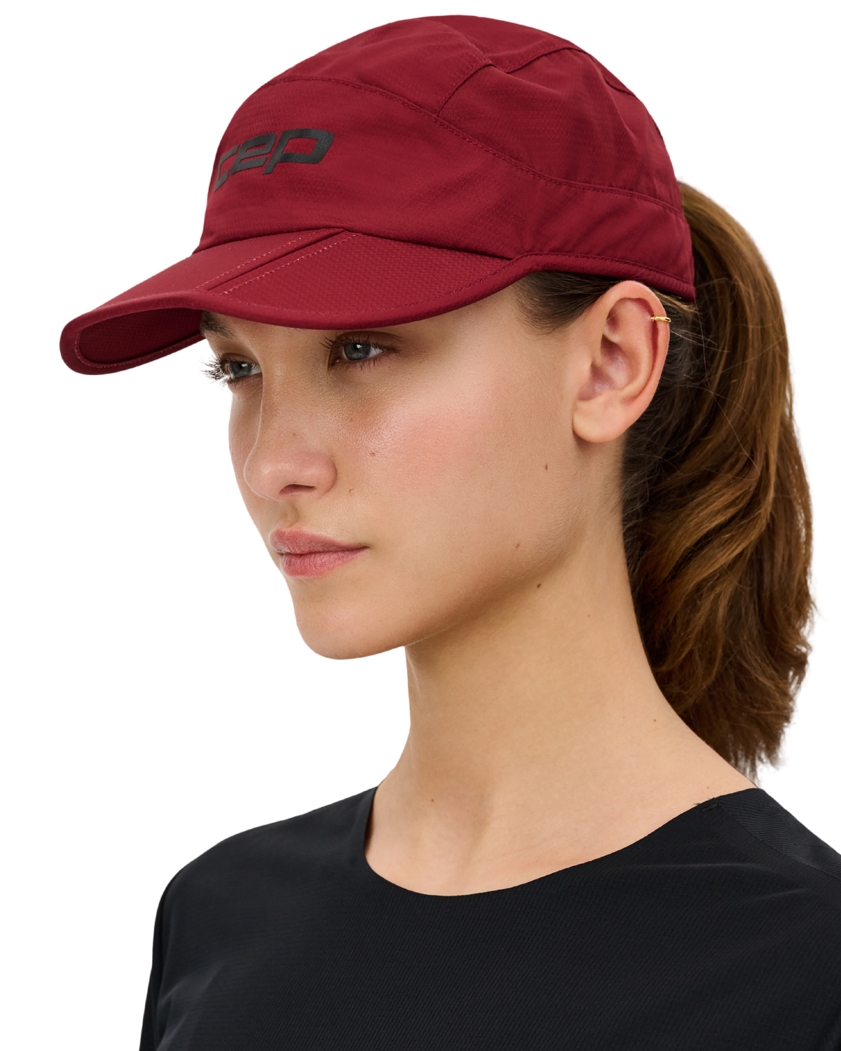 Core Run Foldable Cap, Burgundy