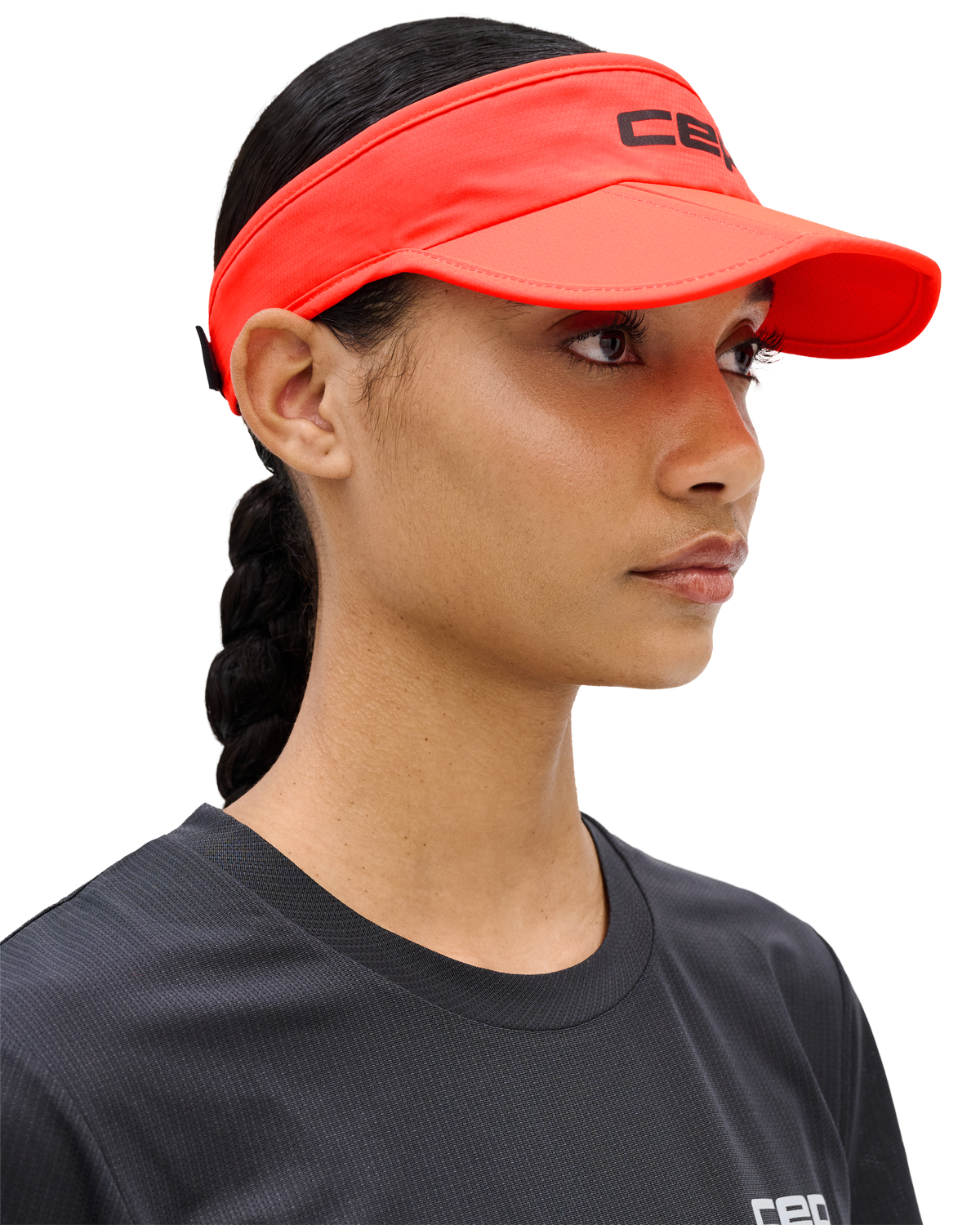 Core Run Foldable Visor, Neon Coral
