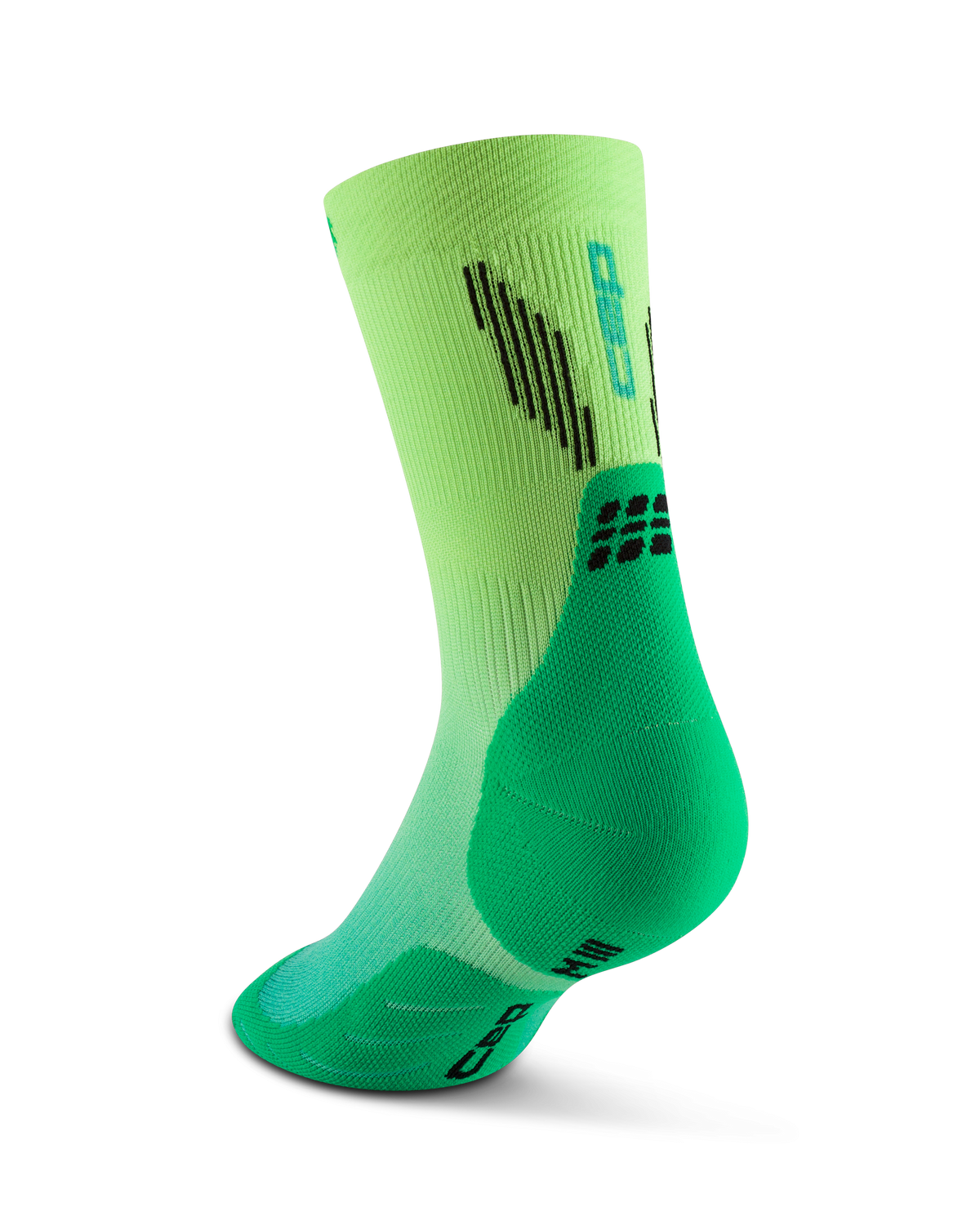 Core Run Gradient Mid Cut Compression Socks 5.0, Green/Lime