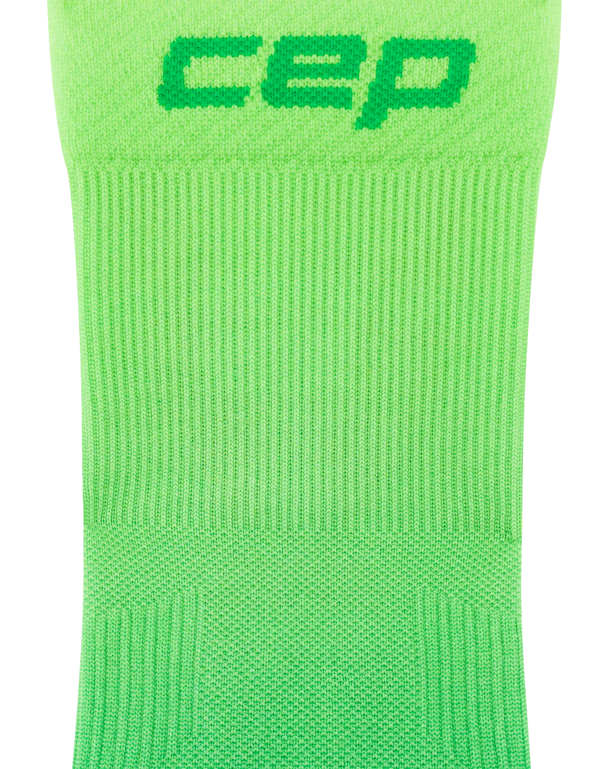 Core Run Gradient Mid Cut Compression Socks 5.0, Green/Lime, close-up detail
