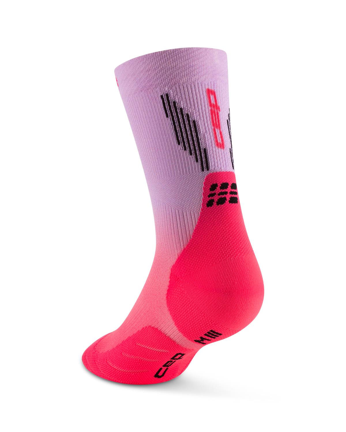 Core Run Gradient Mid Cut Compression Socks 5.0, Pink/Lilac