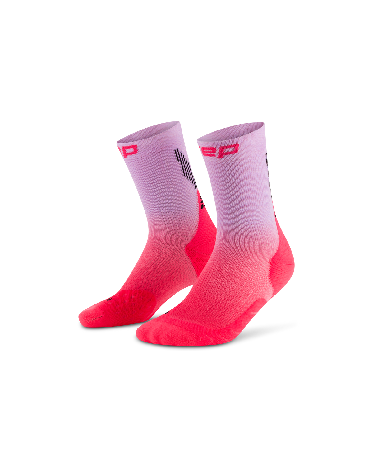 Core Run Gradient Mid Cut Compression Socks 5.0, Pink/Lilac