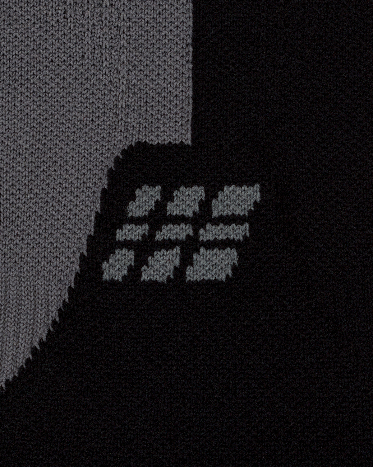Core Run Half & Half Mid Cut Compression Socks, Half/Half - Black/Grey, close-up detail