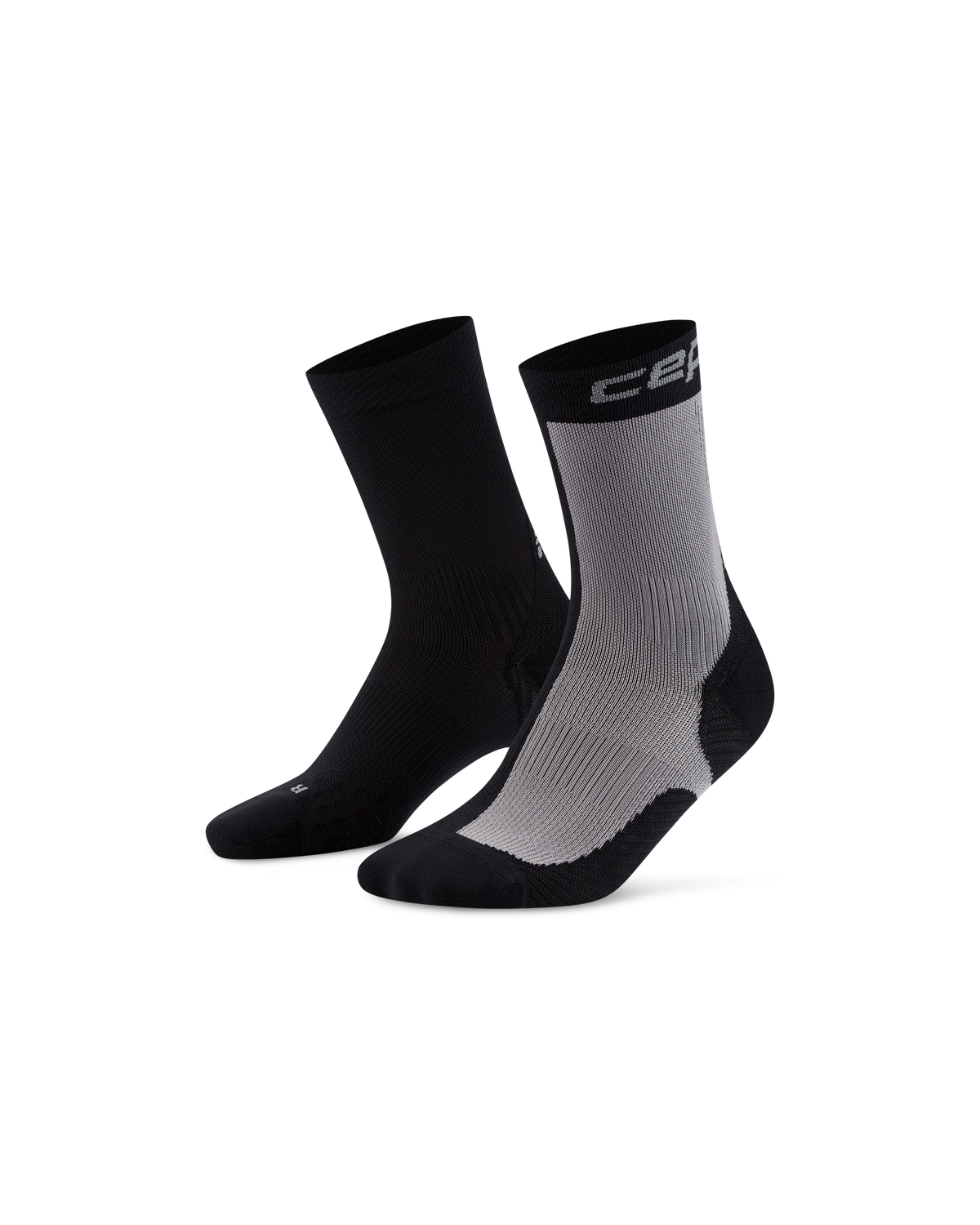 Core Run Half & Half Mid Cut Compression Socks, Half/Half - Black/Grey