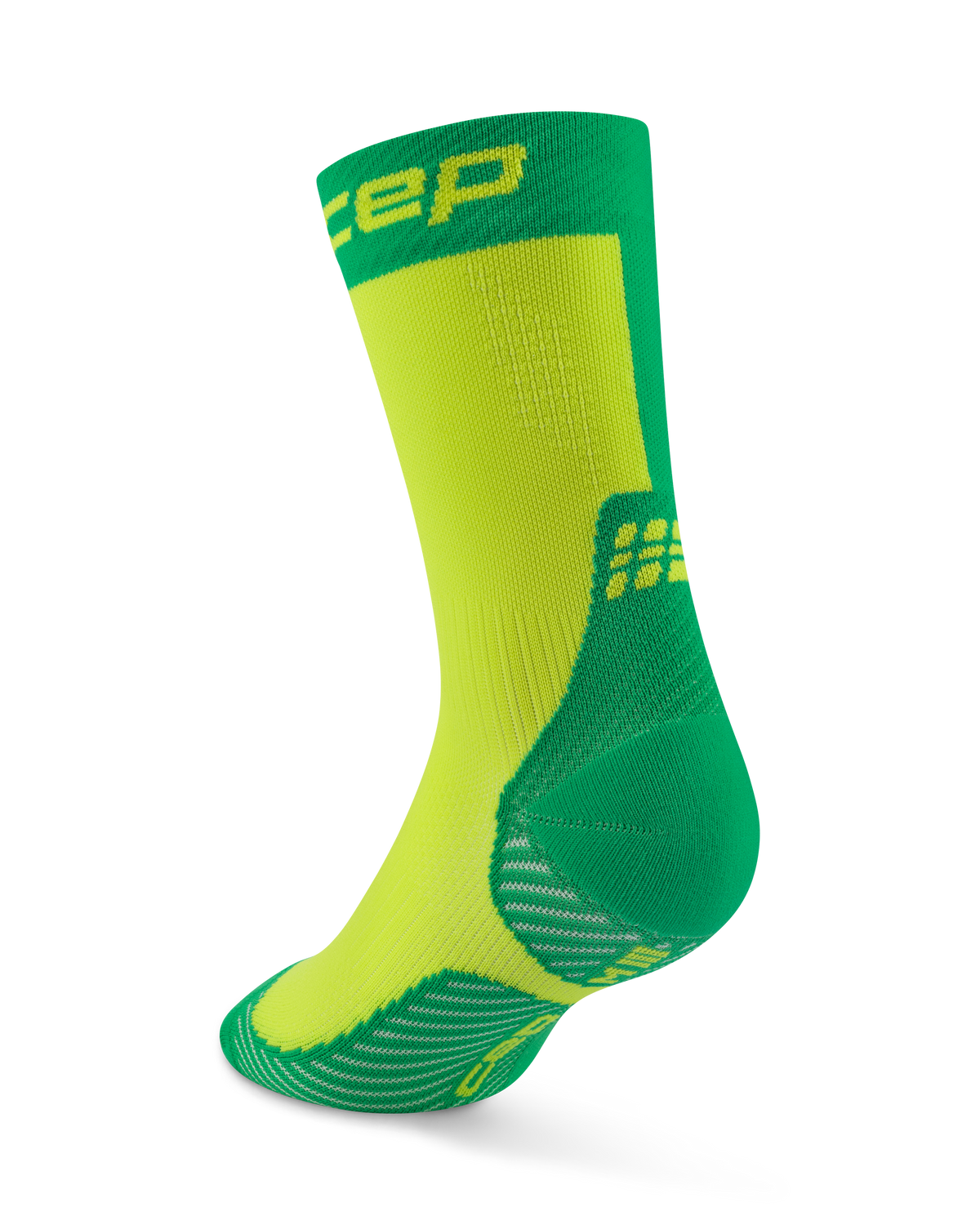 Core Run Half & Half Mid Cut Compression Socks, Half/Half - Green/Lime