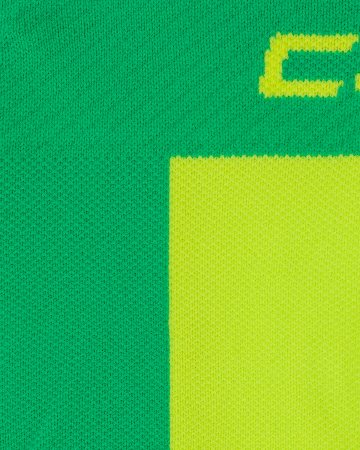 Core Run Half & Half Mid Cut Compression Socks, Half/Half - Green/Lime, close-up detail