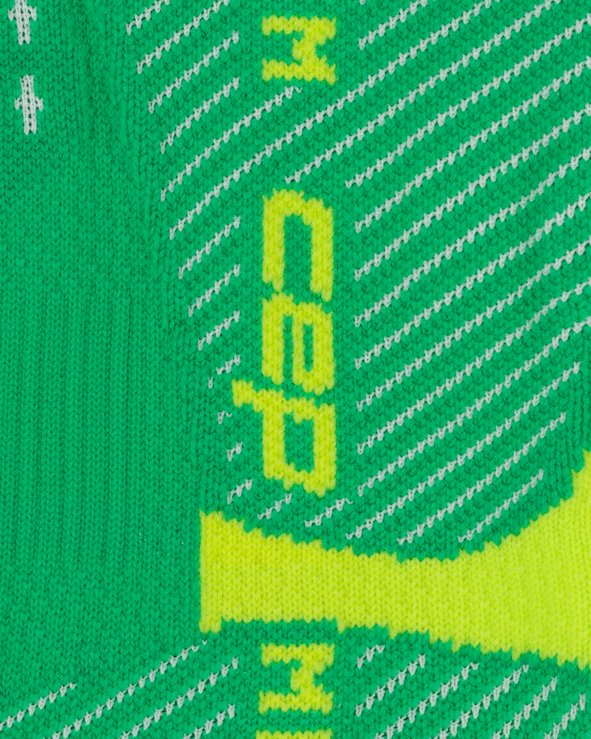Core Run Half & Half Mid Cut Compression Socks, Half/Half - Green/Lime, close-up detail