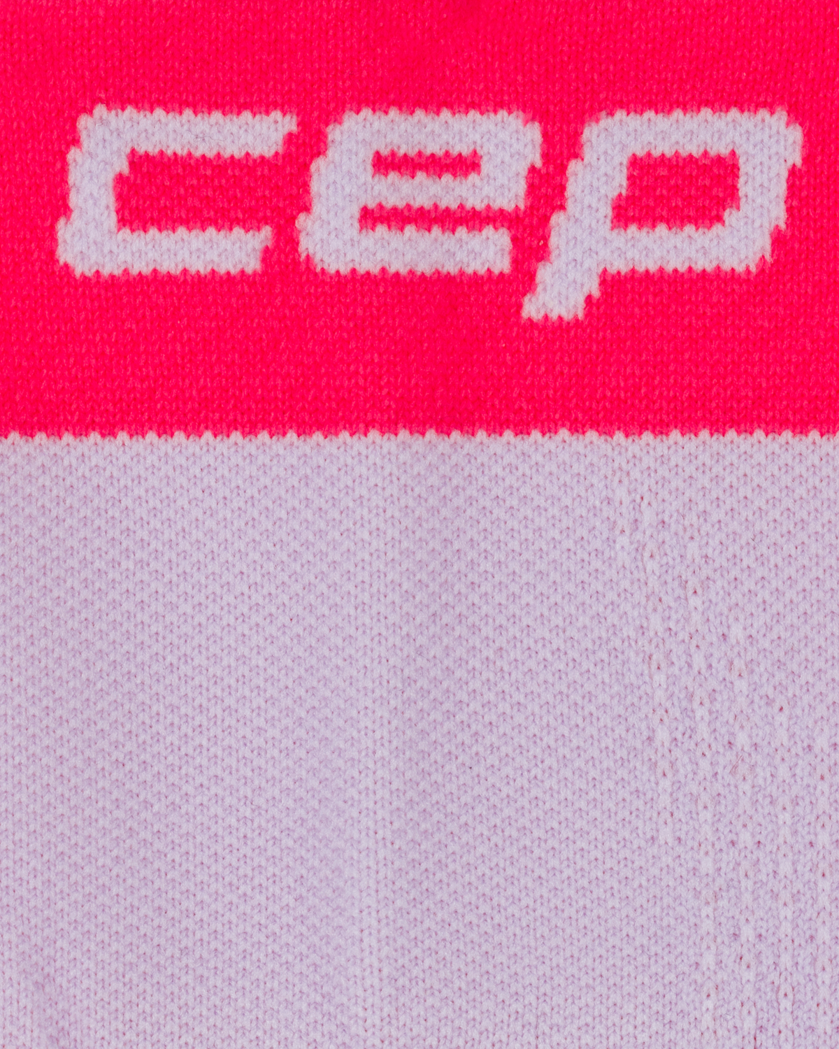 Core Run Half & Half Mid Cut Compression Socks, Half/Half - Pink/Lilac, close-up detail