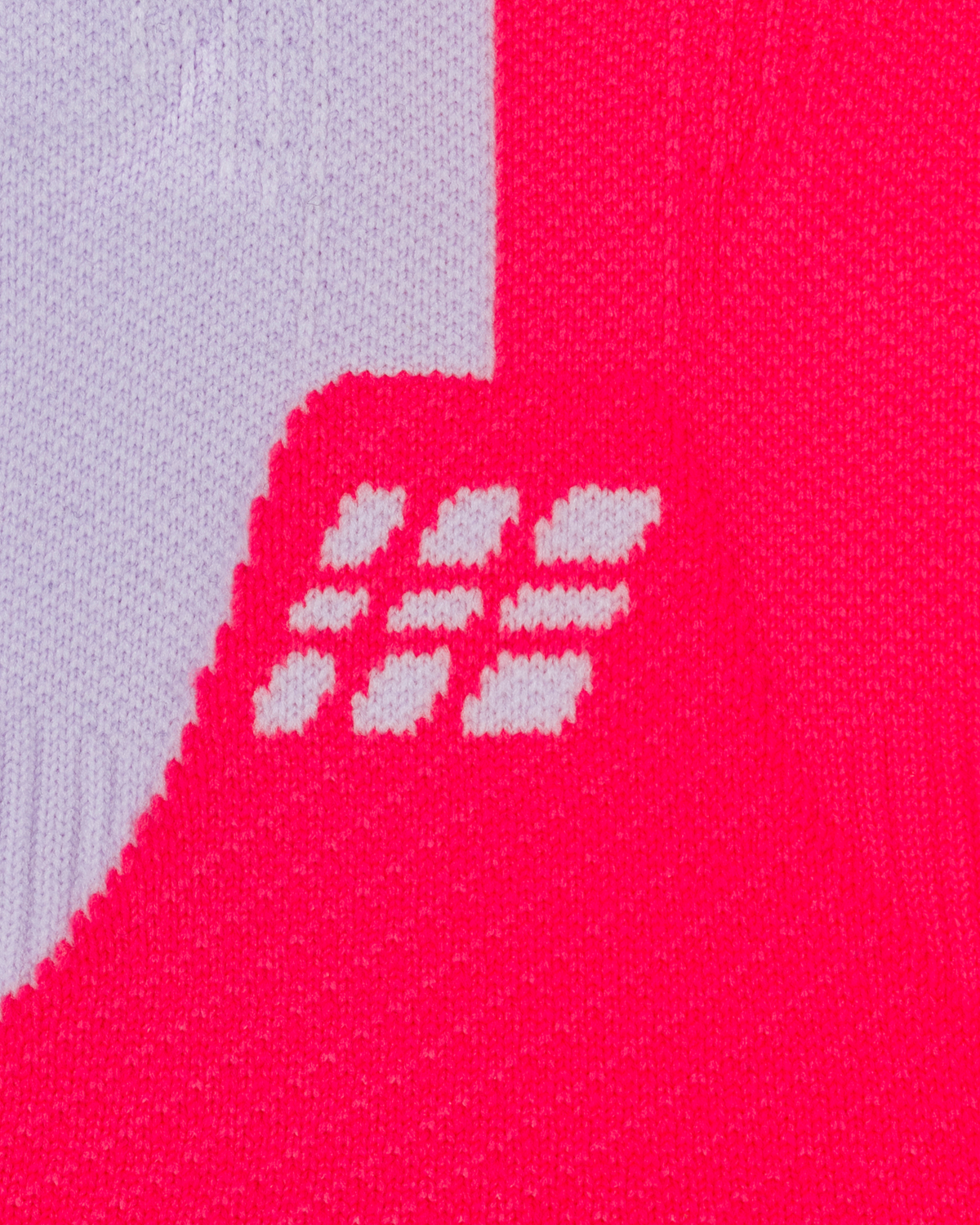 Core Run Half & Half Mid Cut Compression Socks, Half/Half - Pink/Lilac, close-up detail