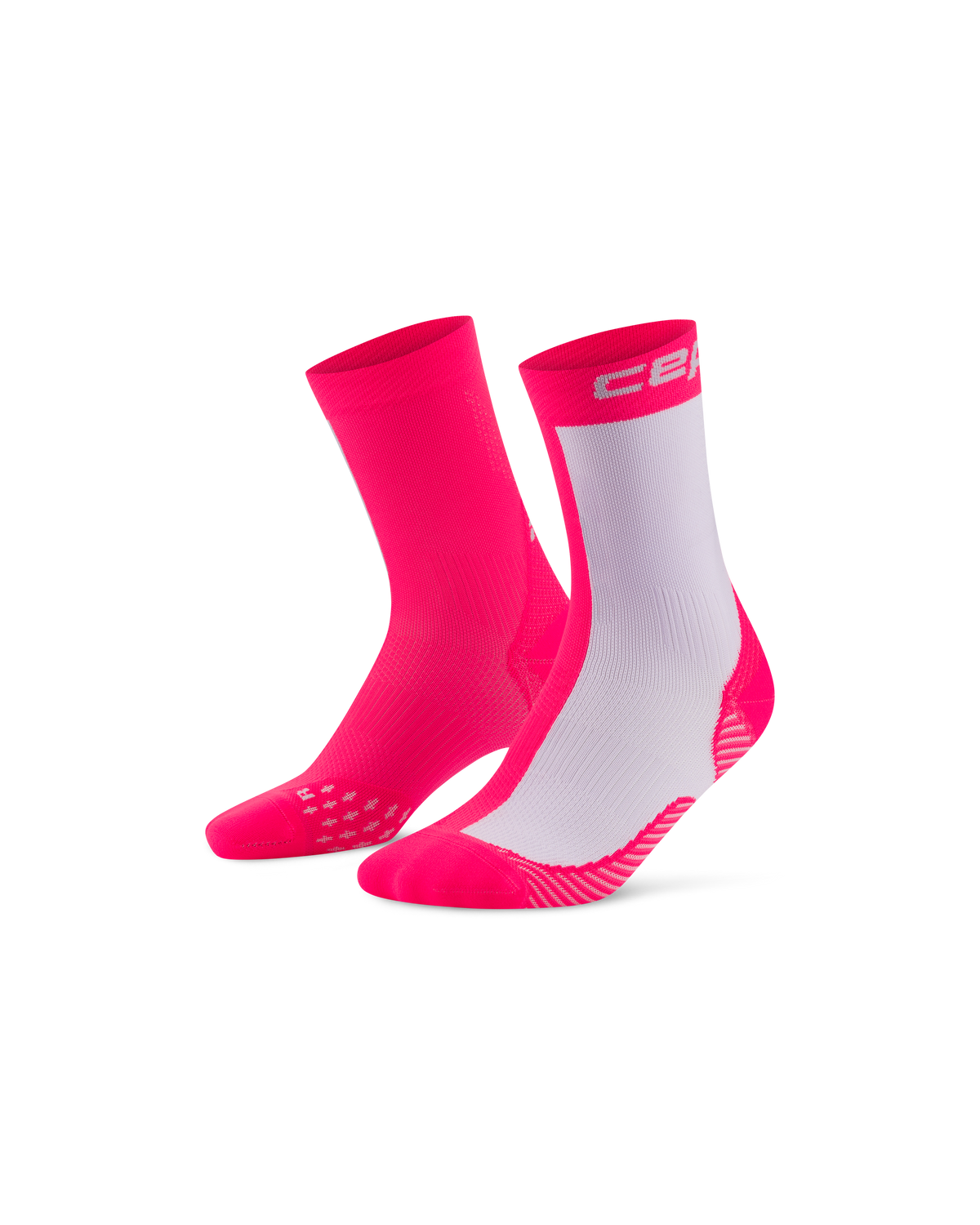 Core Run Half & Half Mid Cut Compression Socks, Half/Half - Pink/Lilac
