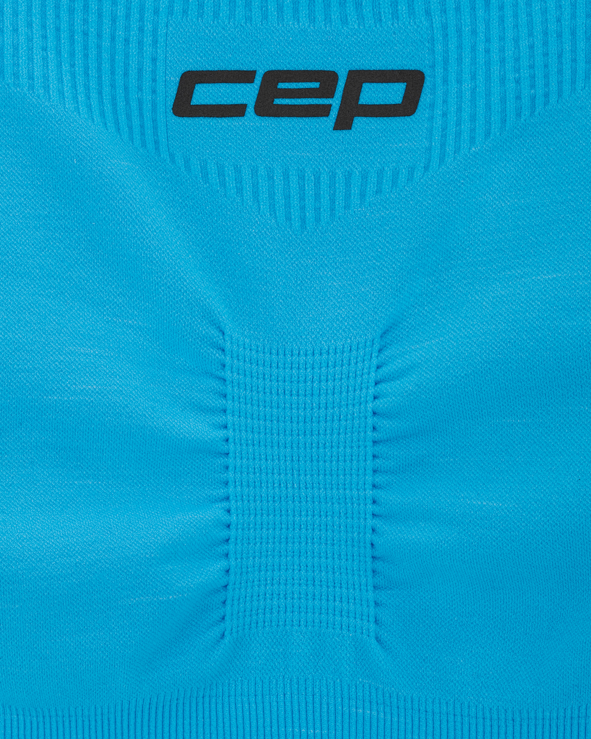 Core Run Light Support Bra, Light Blue, close-up detail