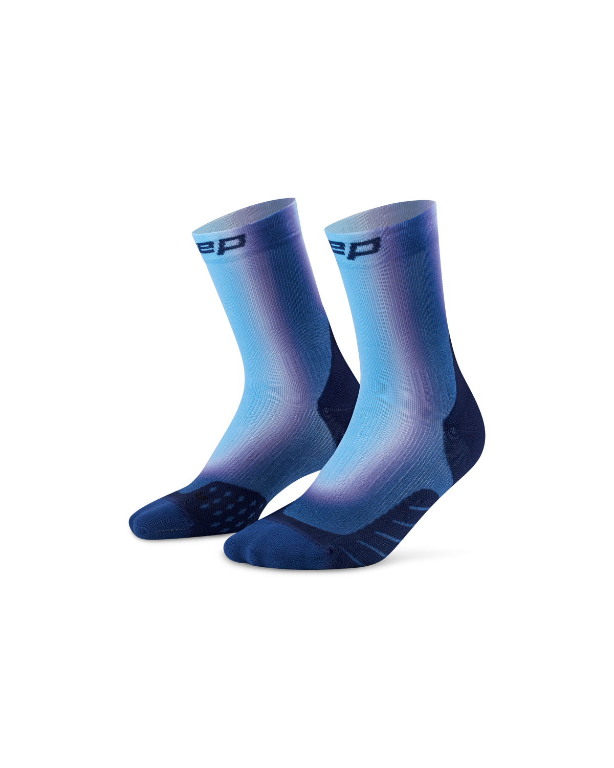 Core Run Gradient Mid Cut Compression Socks, SS26 Gradient - Blue