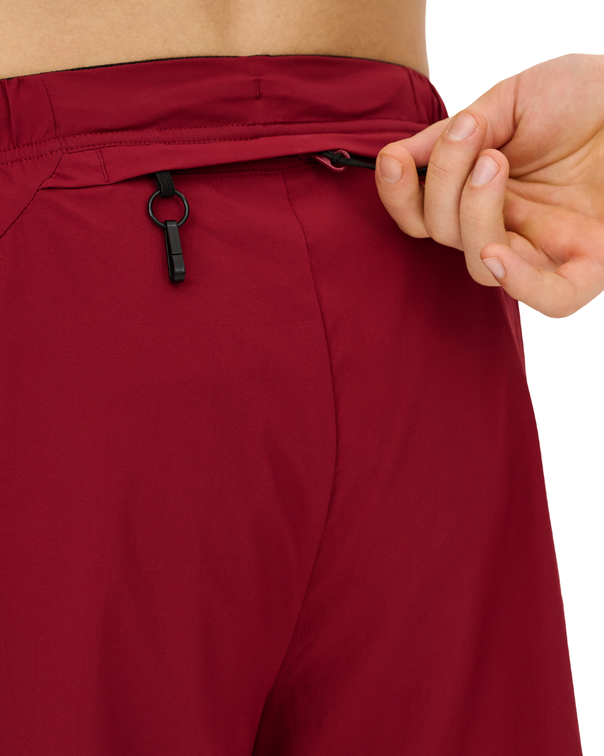 Core Run Loose Fit Shorts, Men, Burgundy, close-up detail