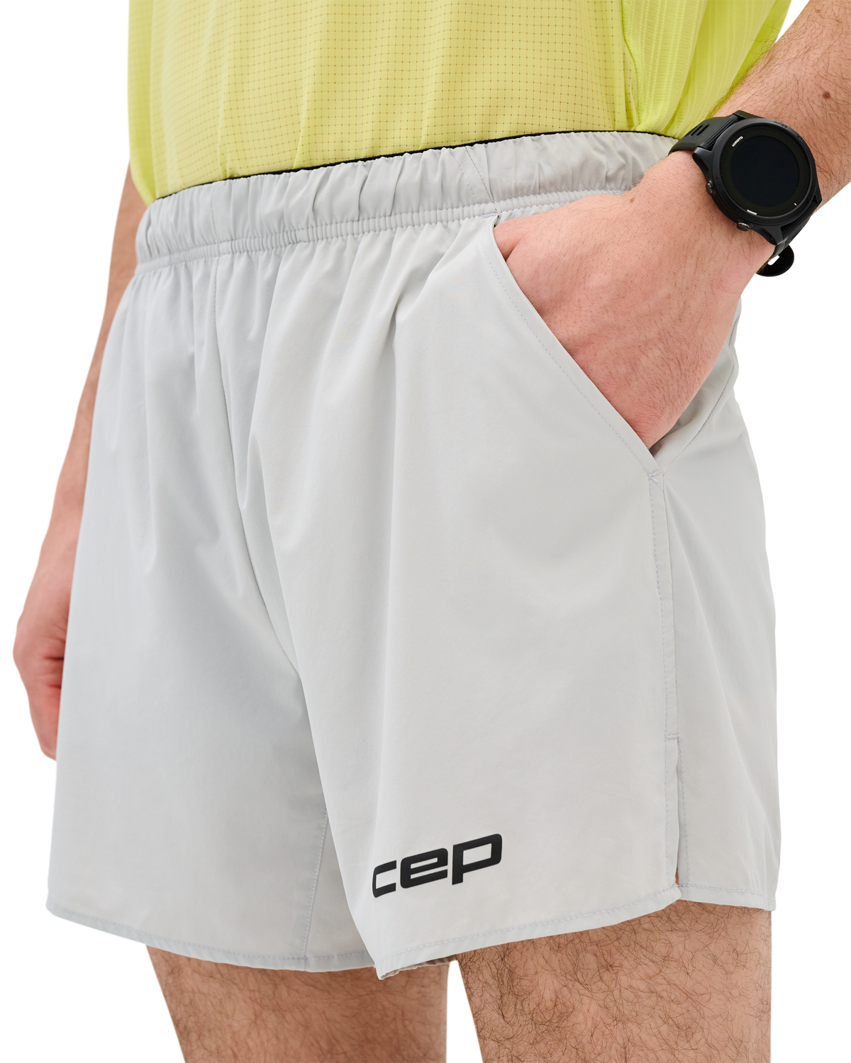 Core Run Loose Fit Shorts, Men, Light Grey, close-up detail