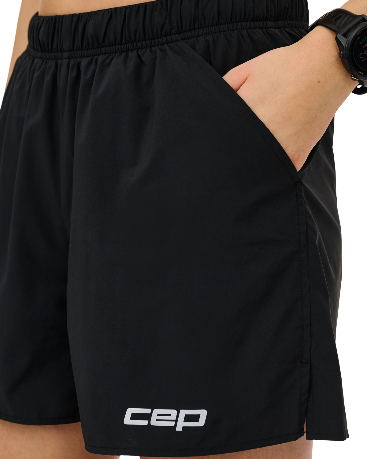 Core Run Loose Fit Shorts, Women, Black, close-up detail