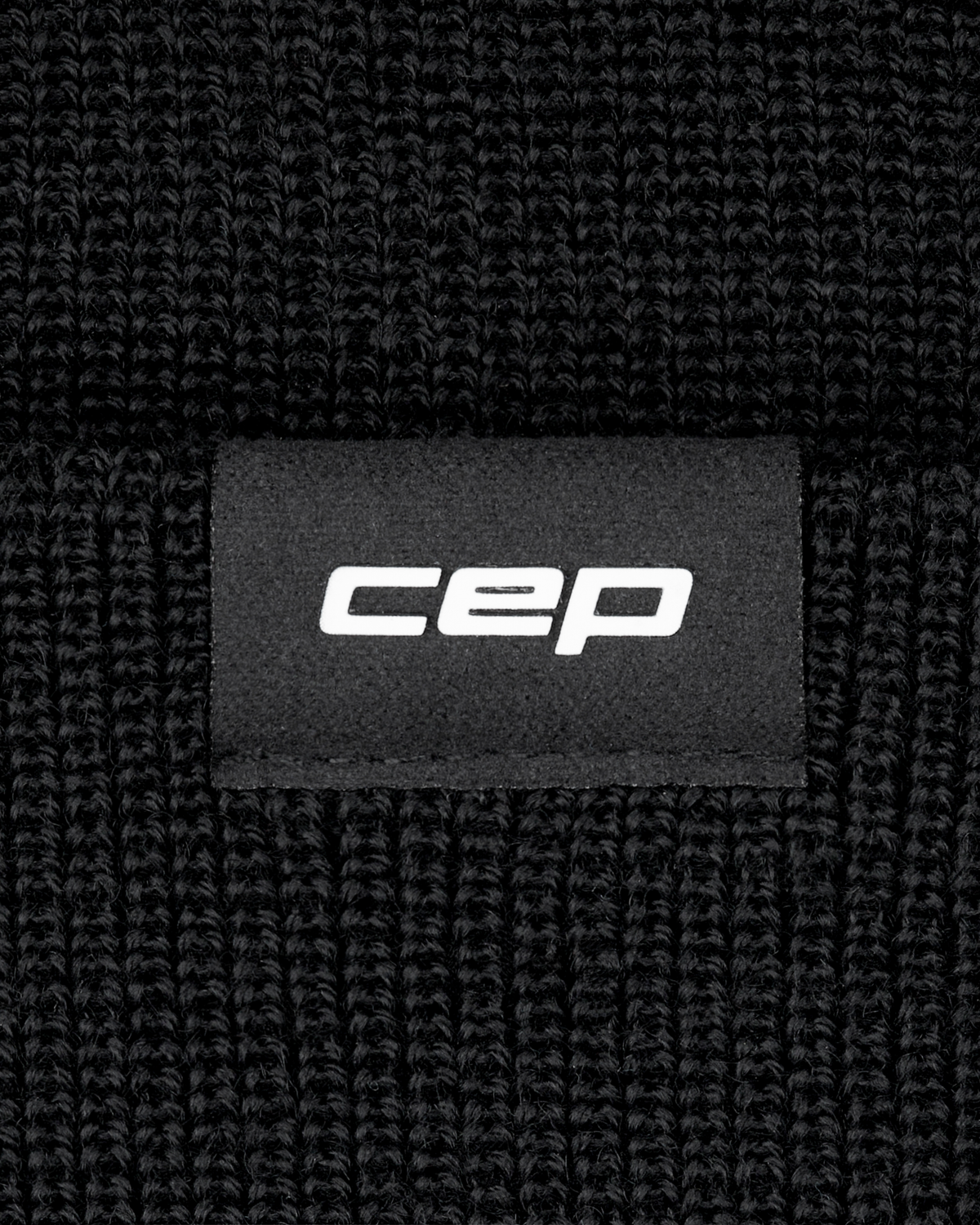 Core Run Merino Beanie, Black, close-up detail #detail