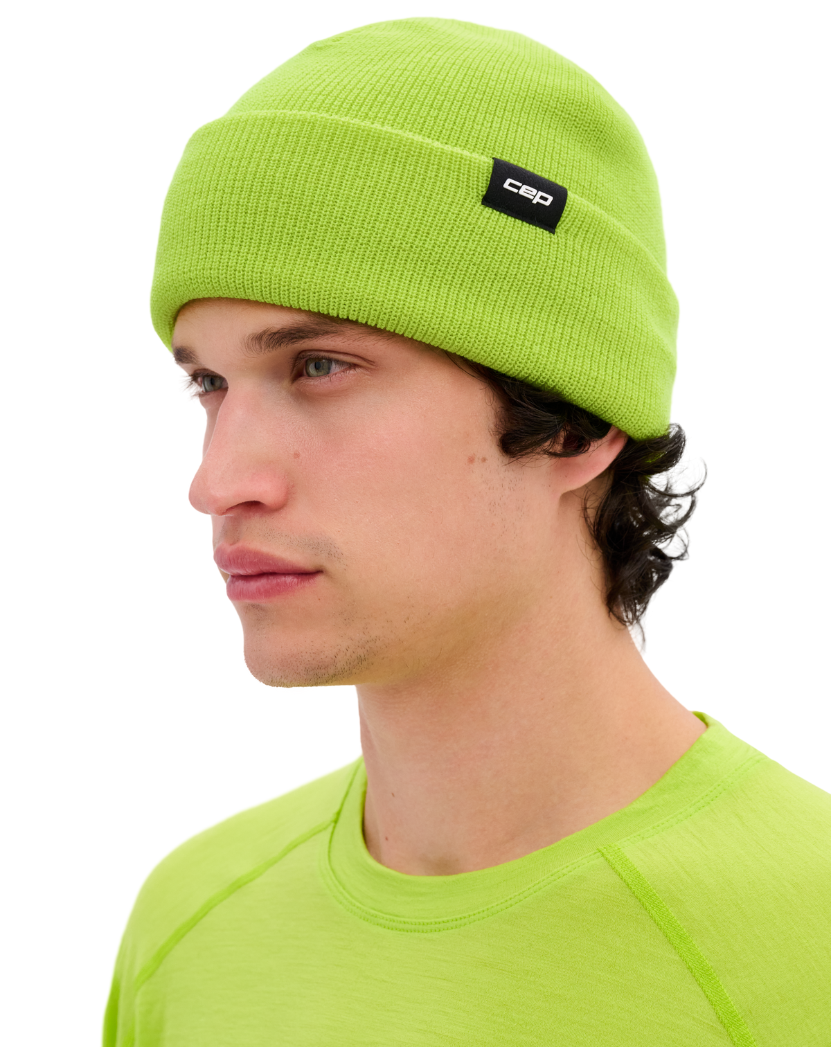 Core Run Merino Beanie, Lime