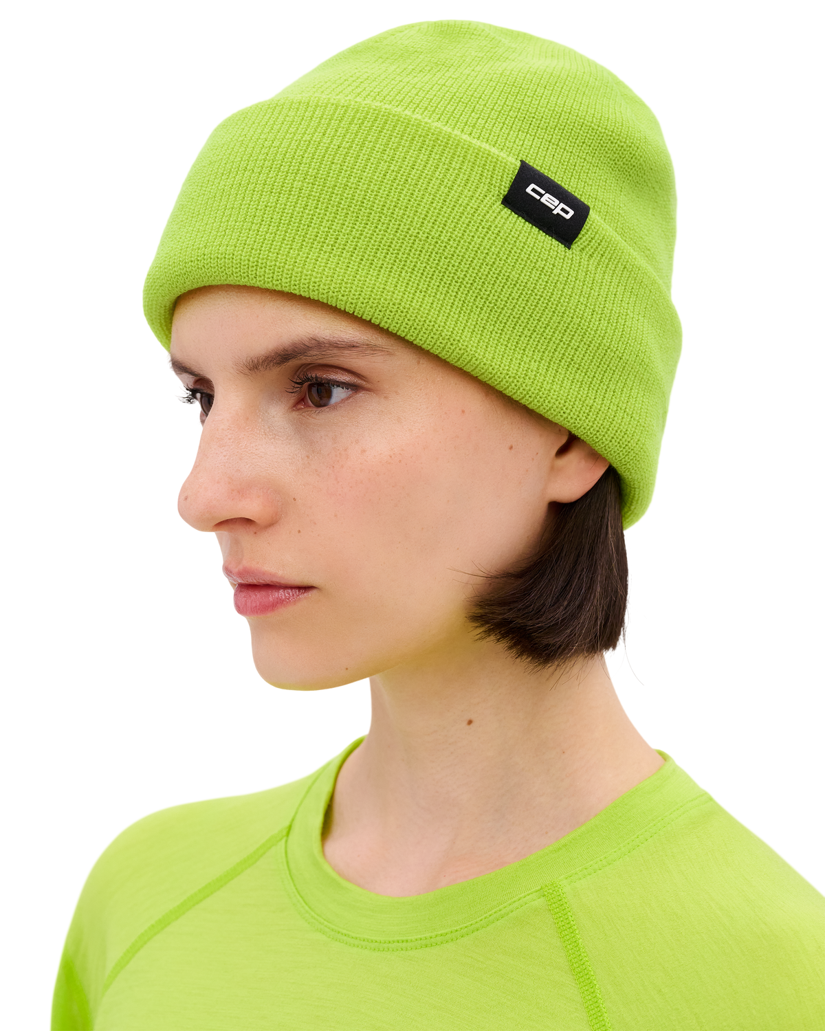 Core Run Merino Beanie, Lime