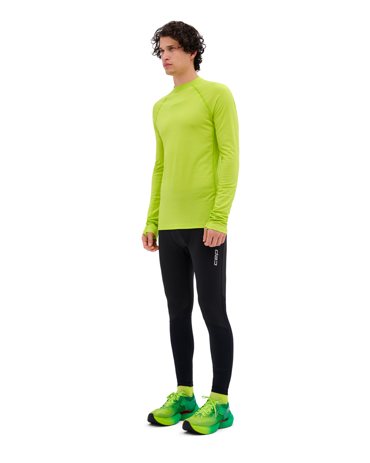 Core Run Merino Long Sleeve Base Shirt, Men, Lime