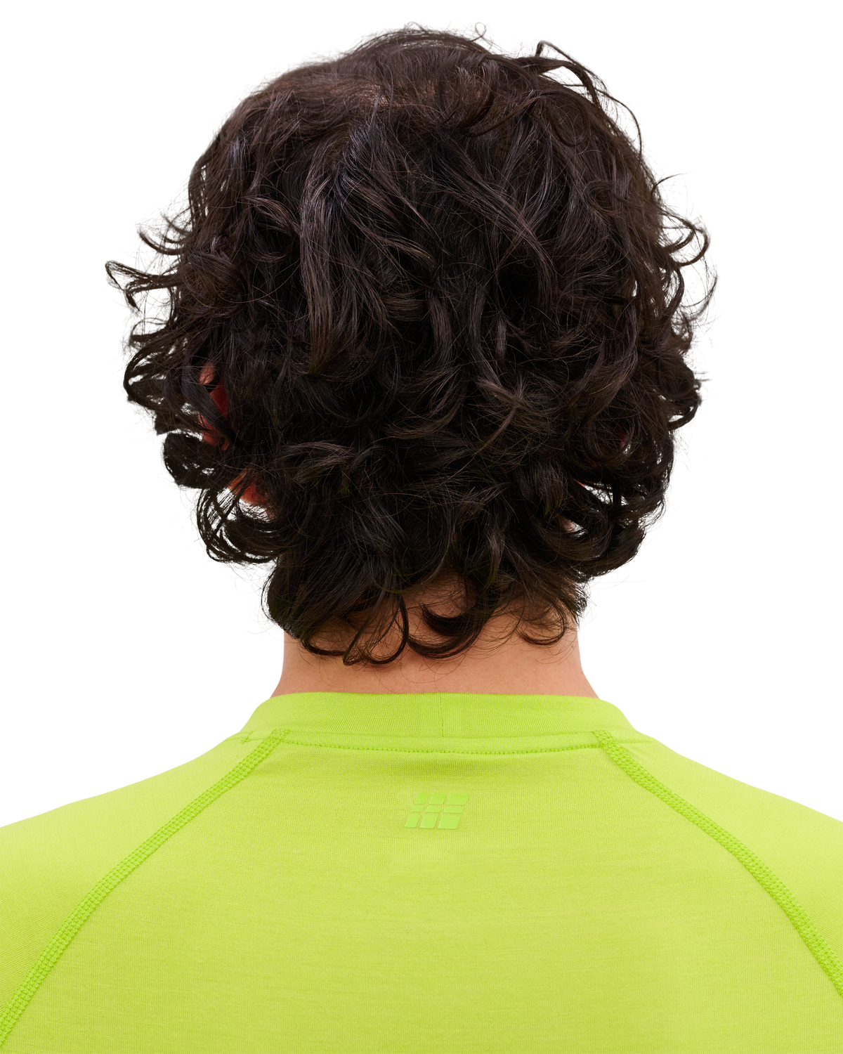 Core Run Merino Long Sleeve Base Shirt, Men, Lime, close-up detail