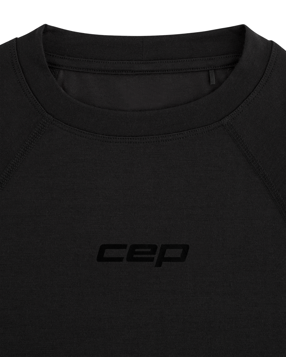 Core Run Merino Long Sleeve Base Shirt, Women, Black, close-up detail