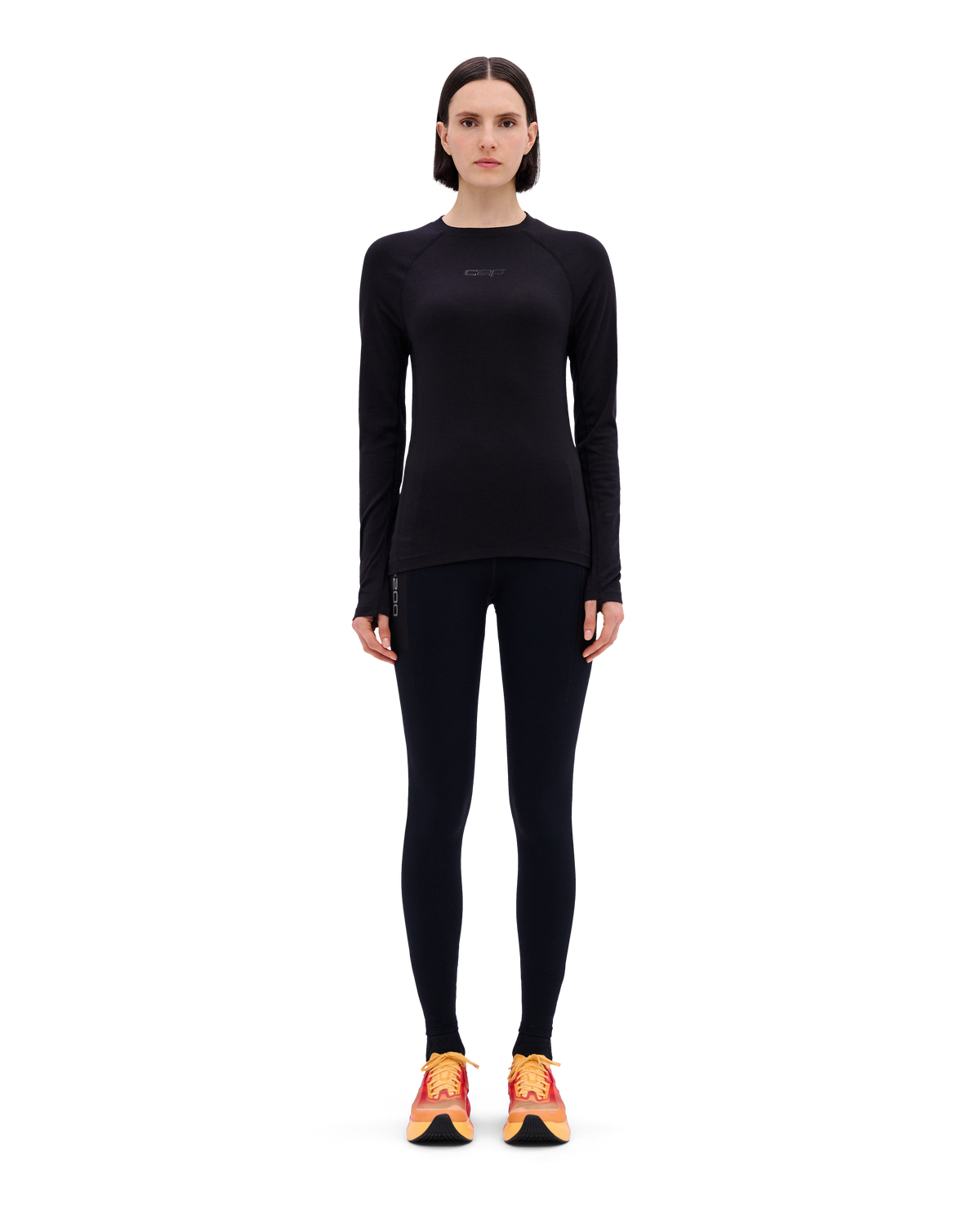 Core Run Merino Long Sleeve Base Shirt, Women, Black