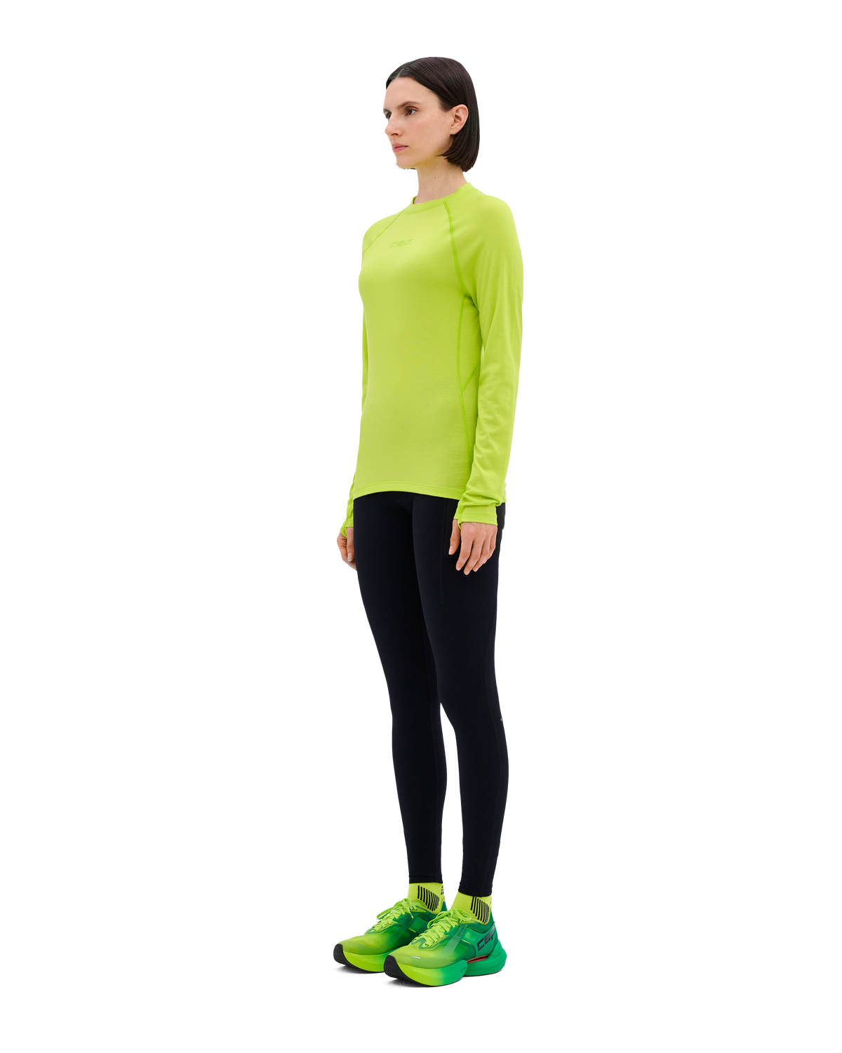 Core Run Merino Long Sleeve Base Shirt, Women, Lime
