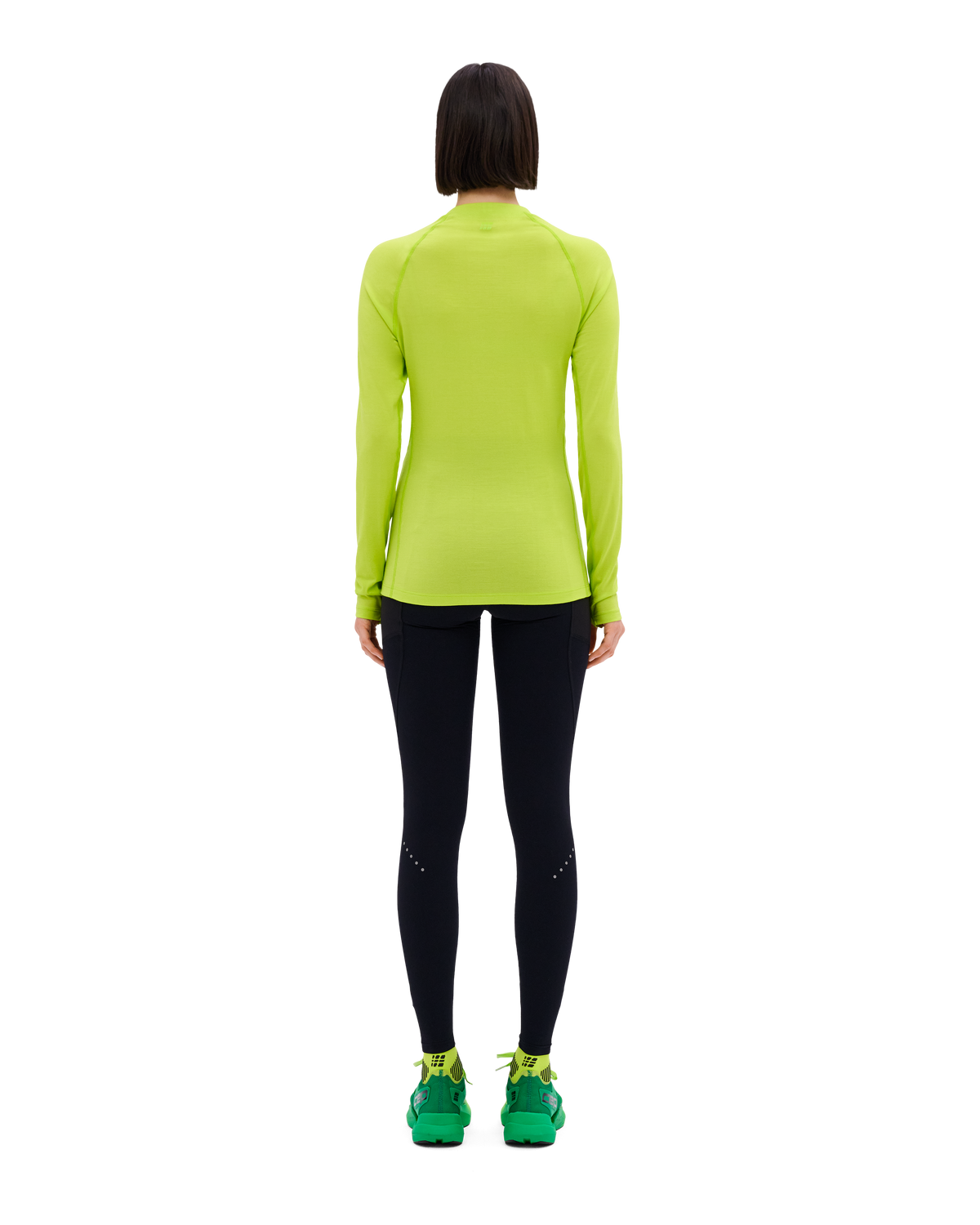 Core Run Merino Long Sleeve Base Shirt, Women, Lime