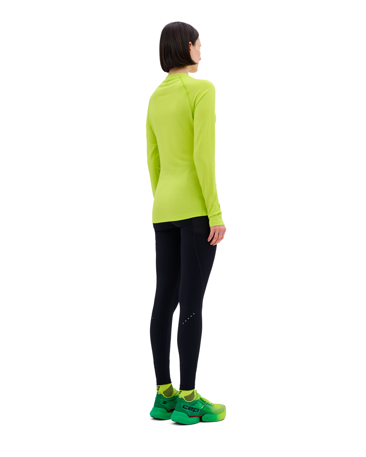 Core Run Merino Long Sleeve Base Shirt, Women, Lime